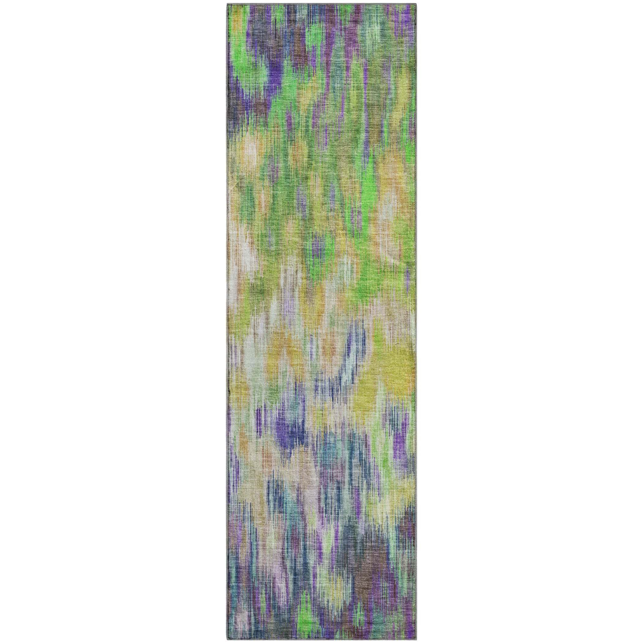 Mostar Machine Washable Transitional Green Rug 2'3" x 7'6" #shape_Runner