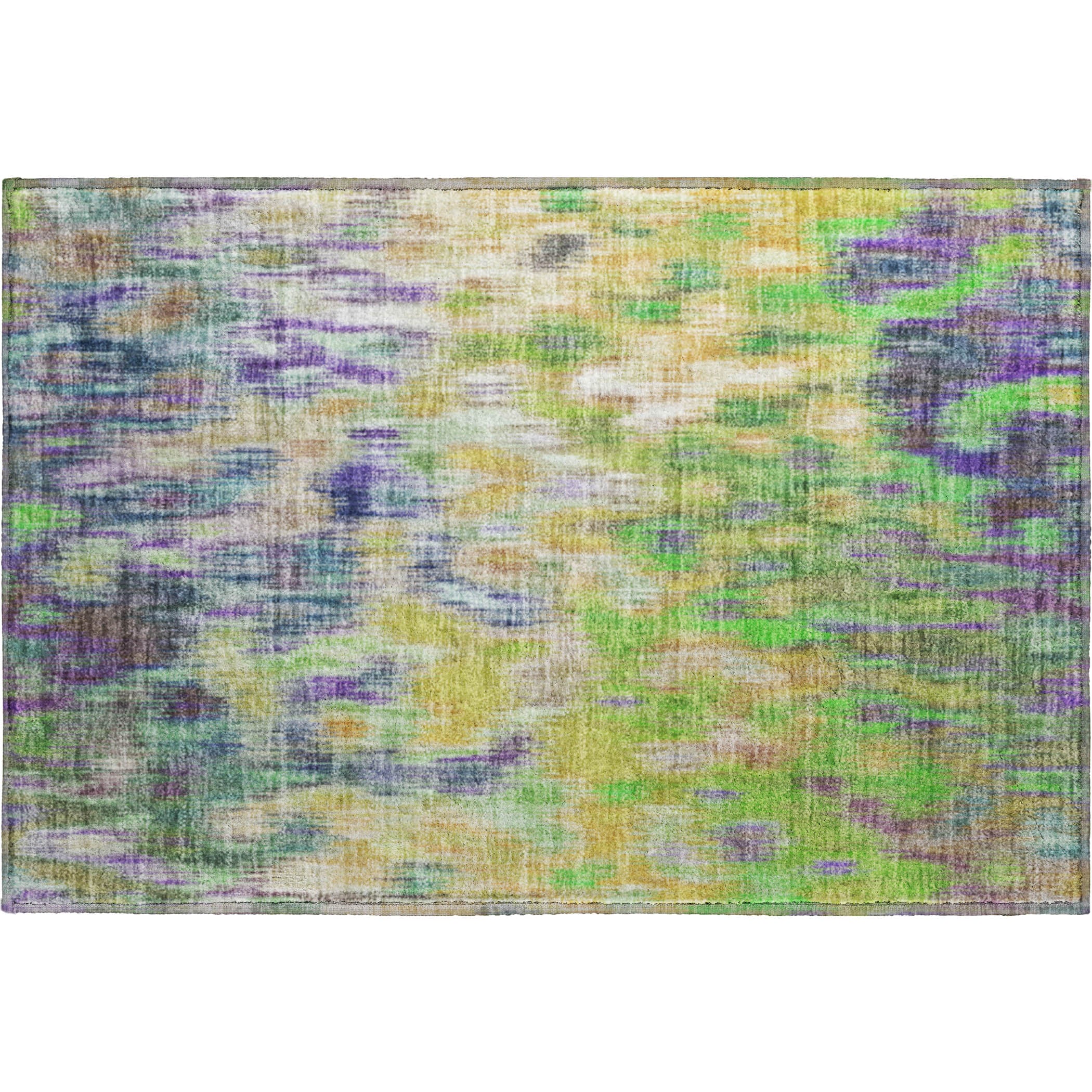 Mostar Machine Washable Transitional Green Rug 1'8" x 2'6" #shape_Rectangle