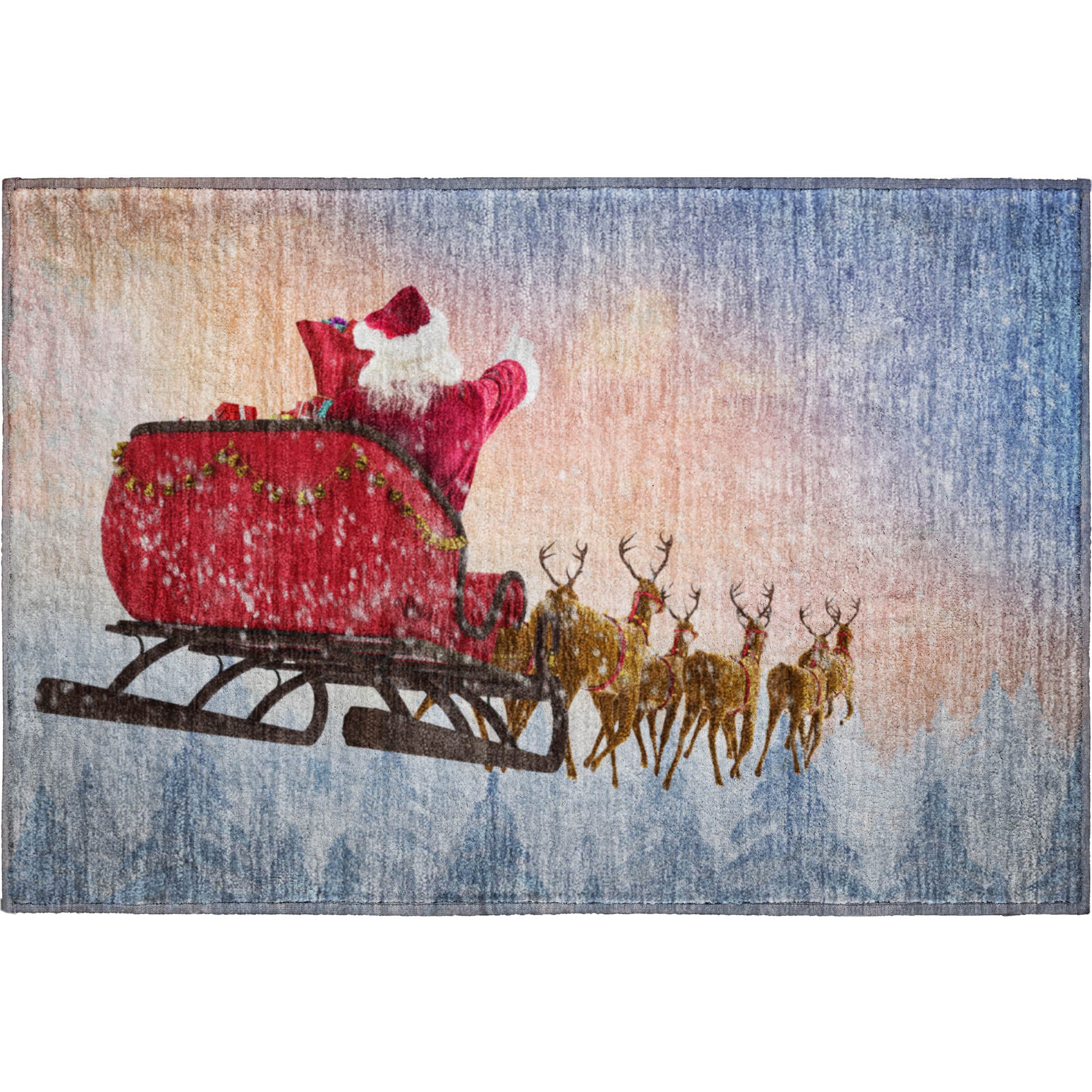 Colombo Machine Washable Holiday Blue Rug 1'8" x 2'6" #shape_Rectangle