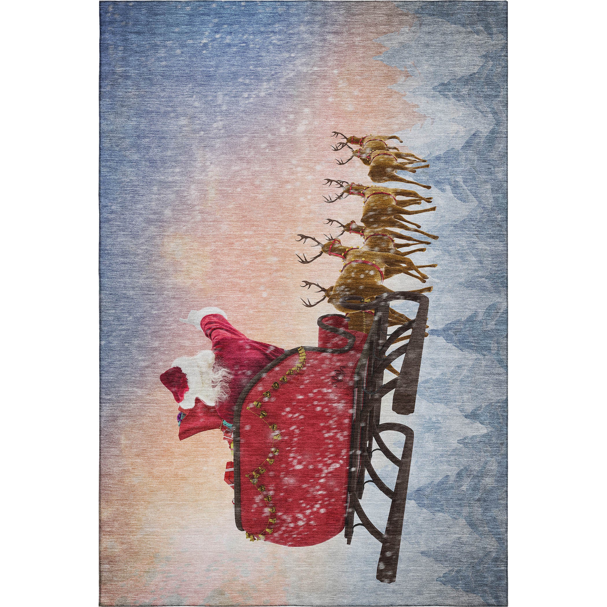 Colombo Machine Washable Holiday Blue Rug 2'6" x 3'10" #shape_Rectangle