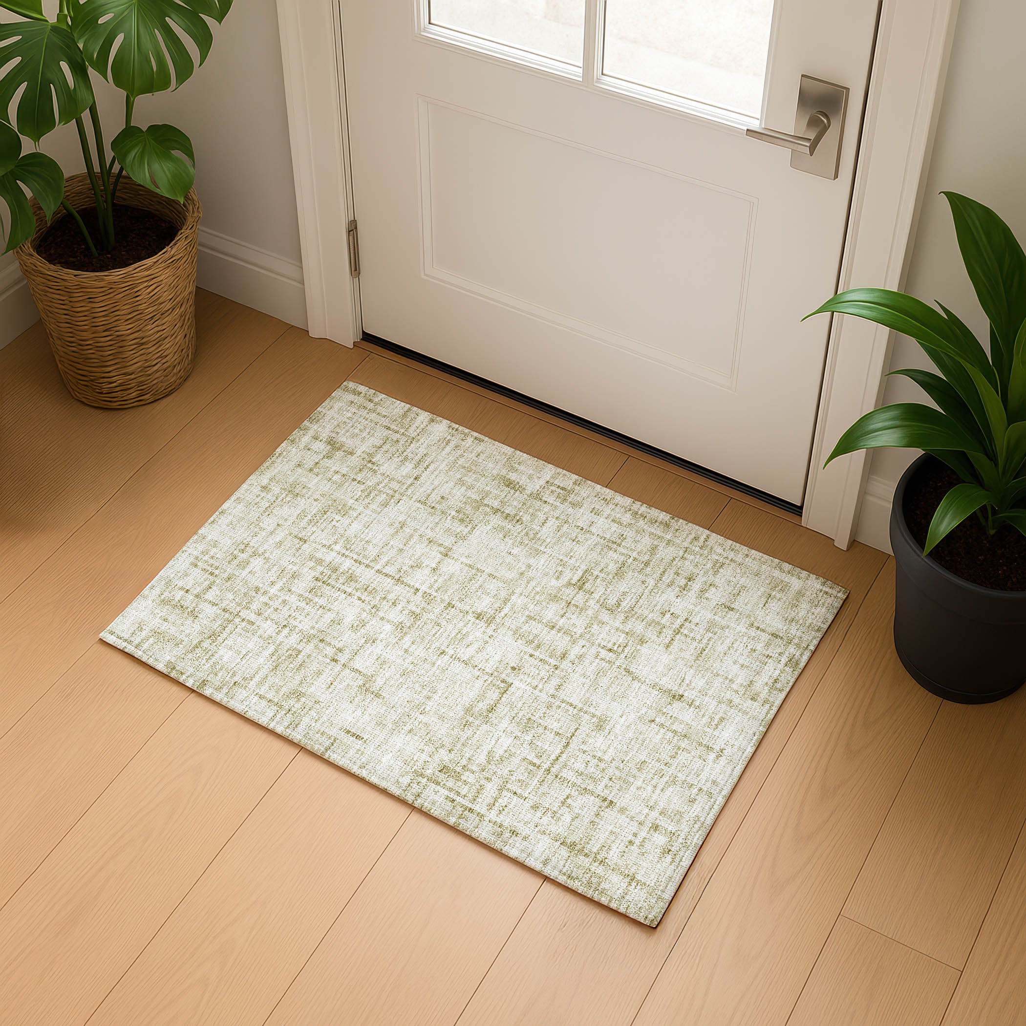 Kotor Machine Washable Transitional Beige Brown Rug 1'8" x 2'6" #shape_Rectangle