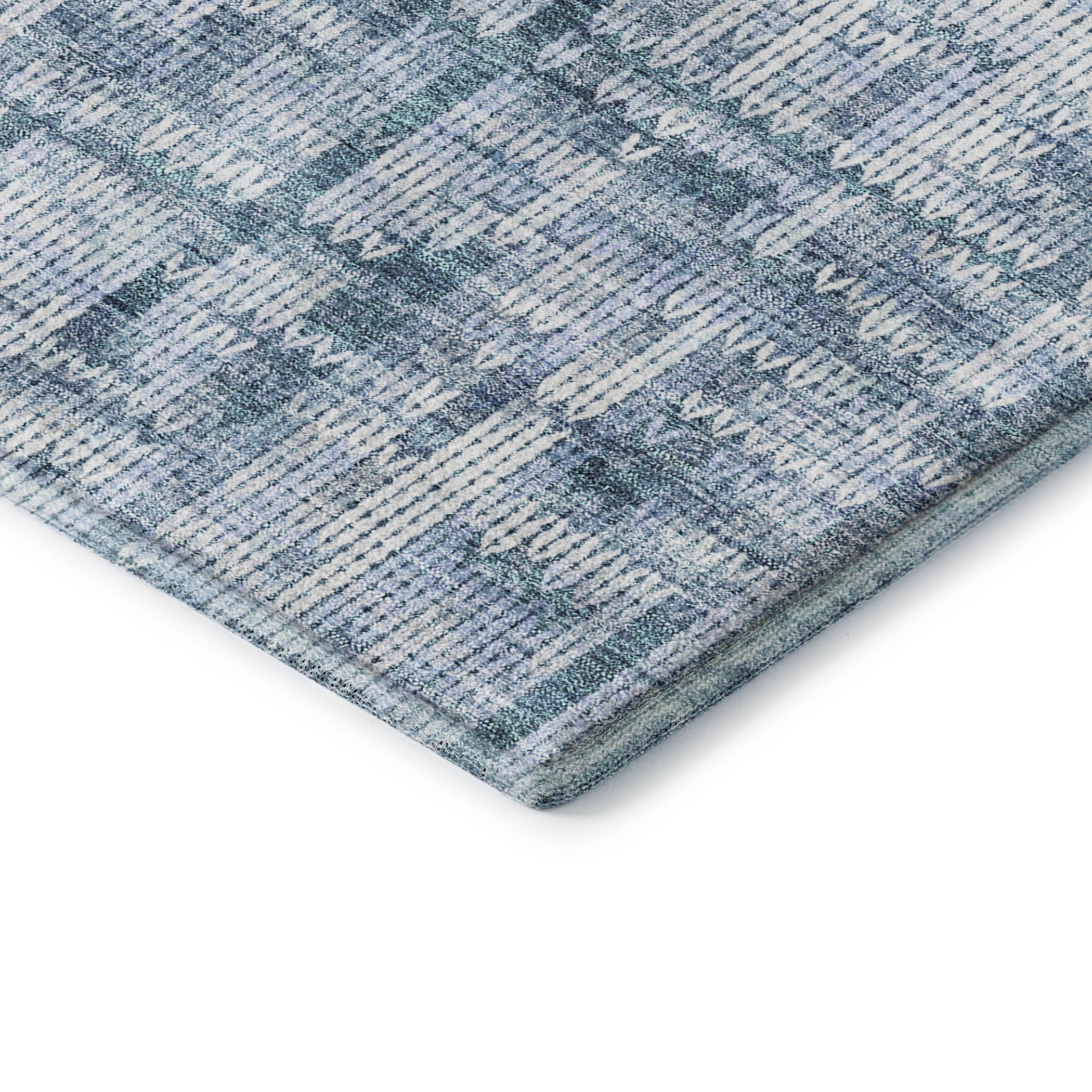 Kotor Machine Washable Transitional Blue Rug 1'8" x 2'6" #shape_Rectangle