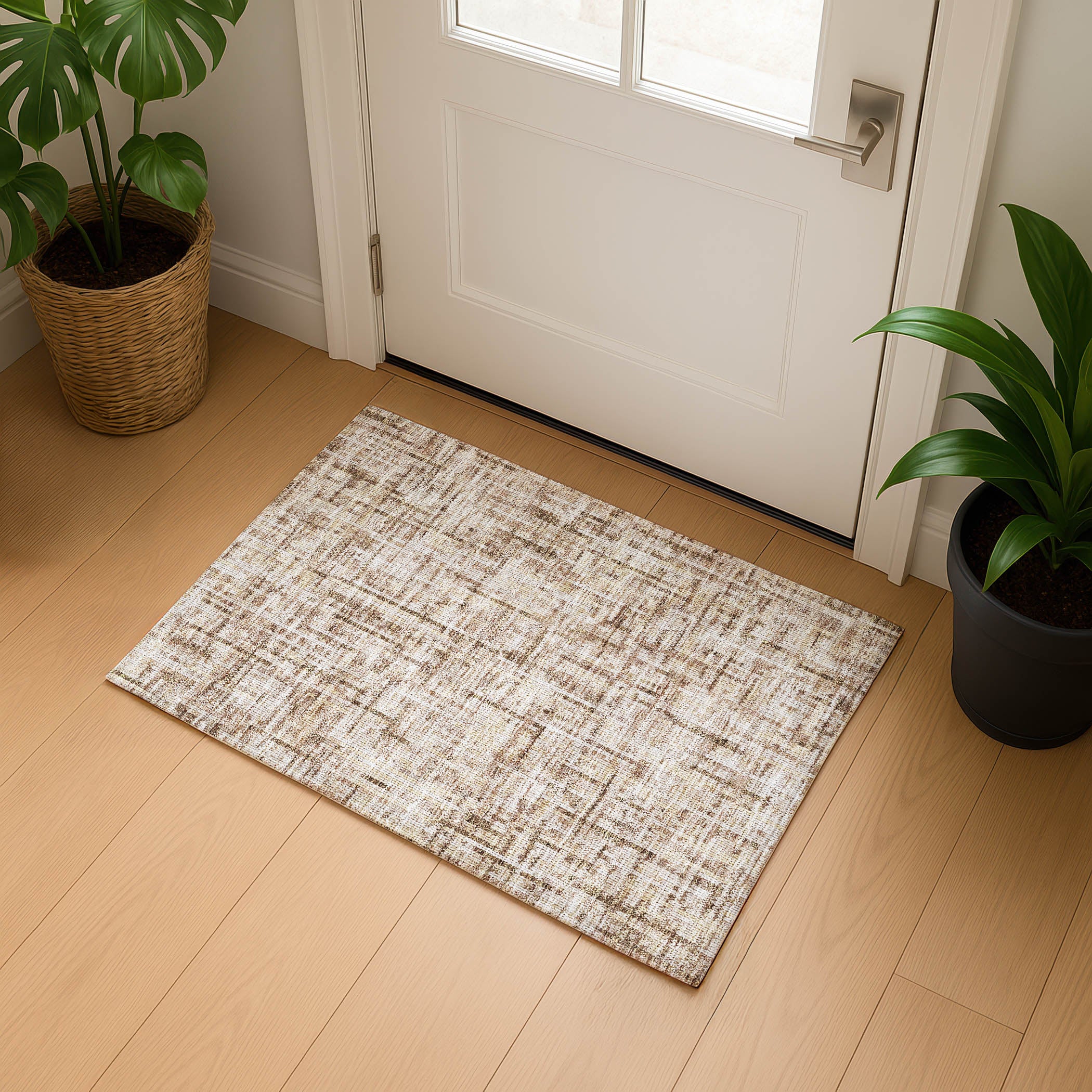 Kotor Machine Washable Transitional Brown Rug 1'8" x 2'6" #shape_Rectangle