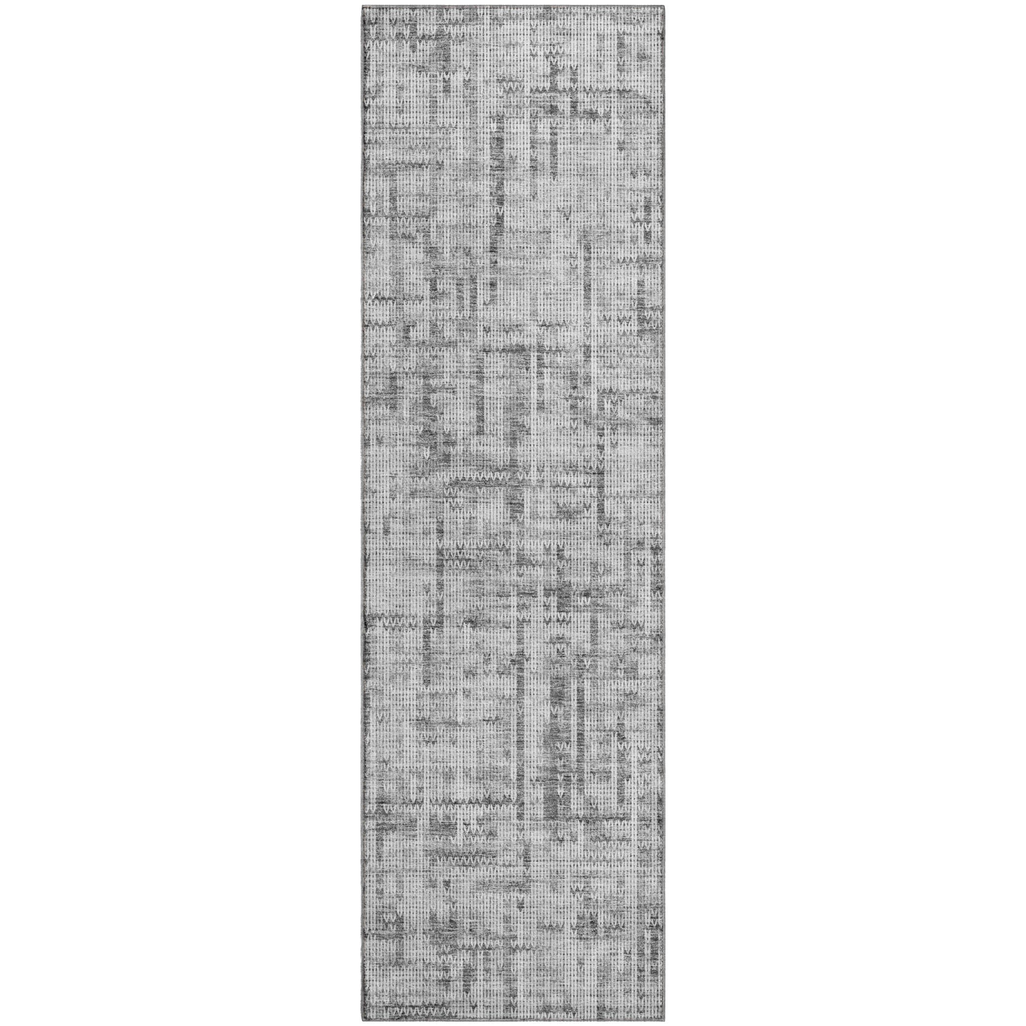 Kotor Machine Washable Transitional Gray Rug 2'3" x 7'6" #shape_Runner