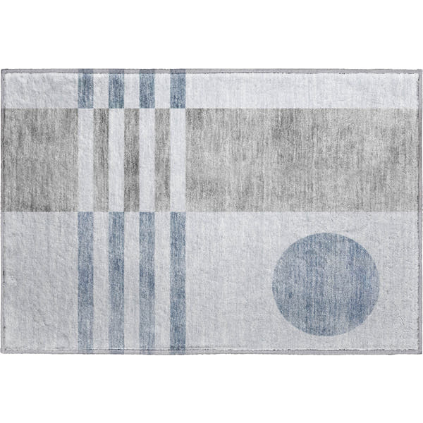 Valletta Machine Washable Transitional Blue Rug 1'8" x 2'6"