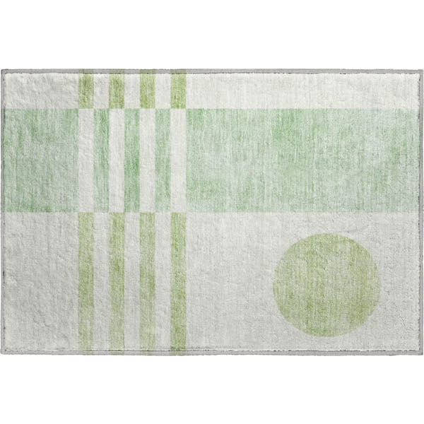 Valletta Machine Washable Transitional Green Rug 1'8" x 2'6"