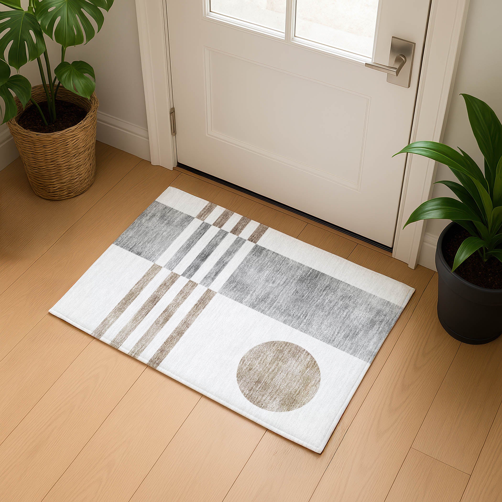 Valletta Machine Washable Transitional Ivory Rug 1'8" x 2'6" #shape_Rectangle