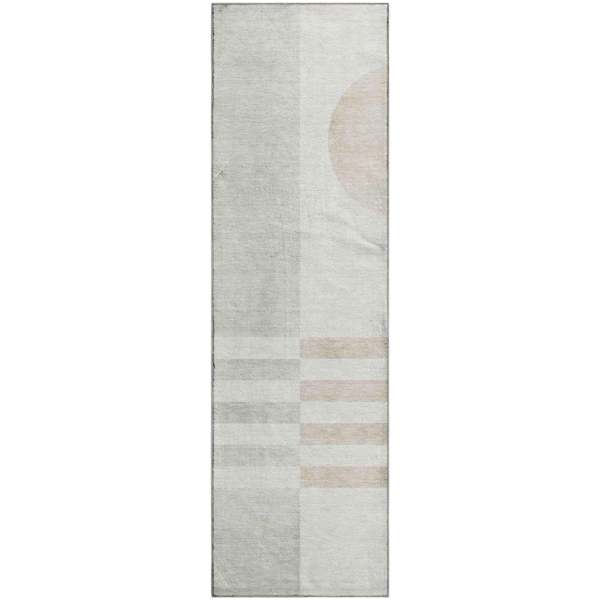 Valletta Machine Washable Transitional Linen Ivory Rug 2'3" x 7'6" #shape_Runner