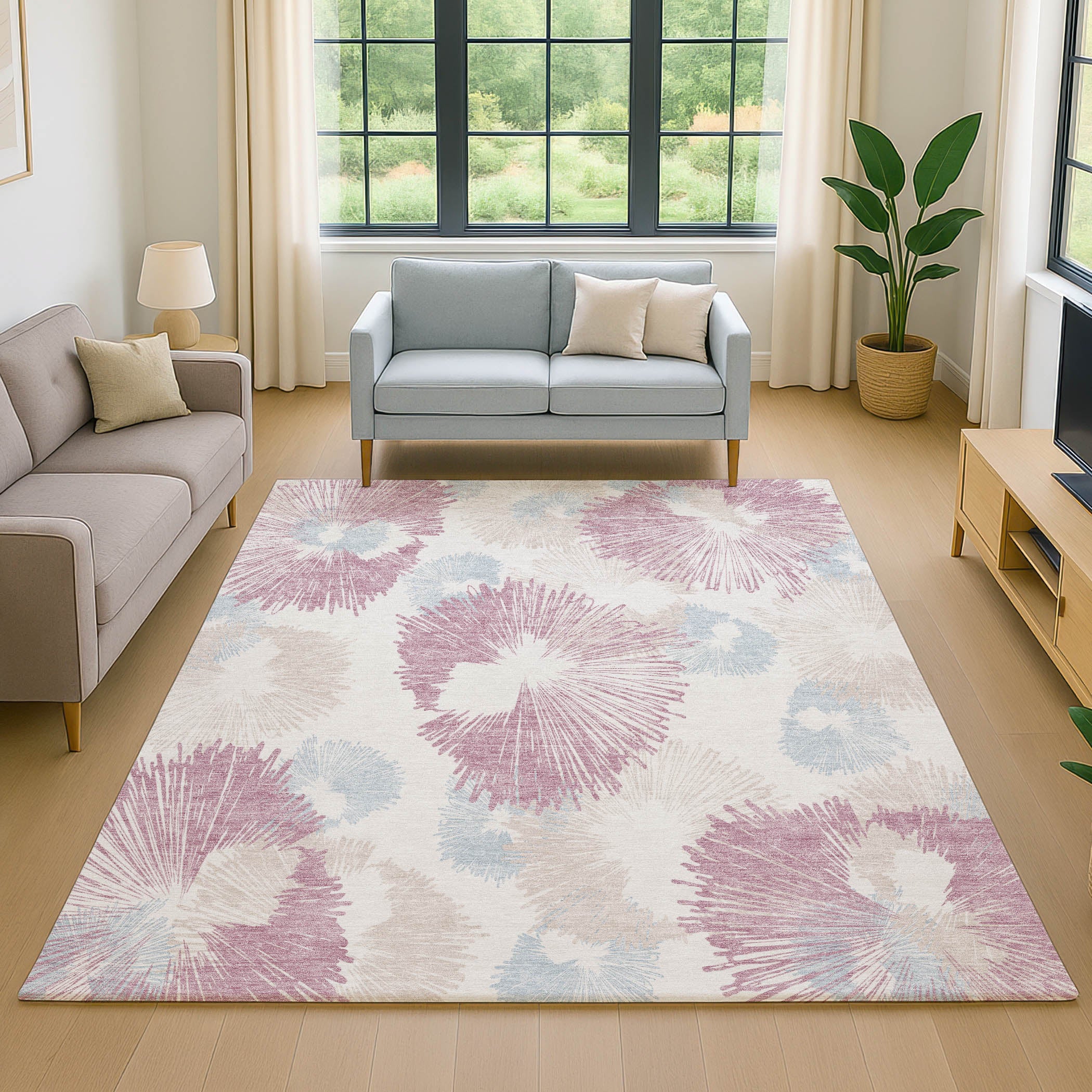 Marrakech Machine Washable Transitional Blush Pink Rug 2'6" x 3'10" #shape_Rectangle