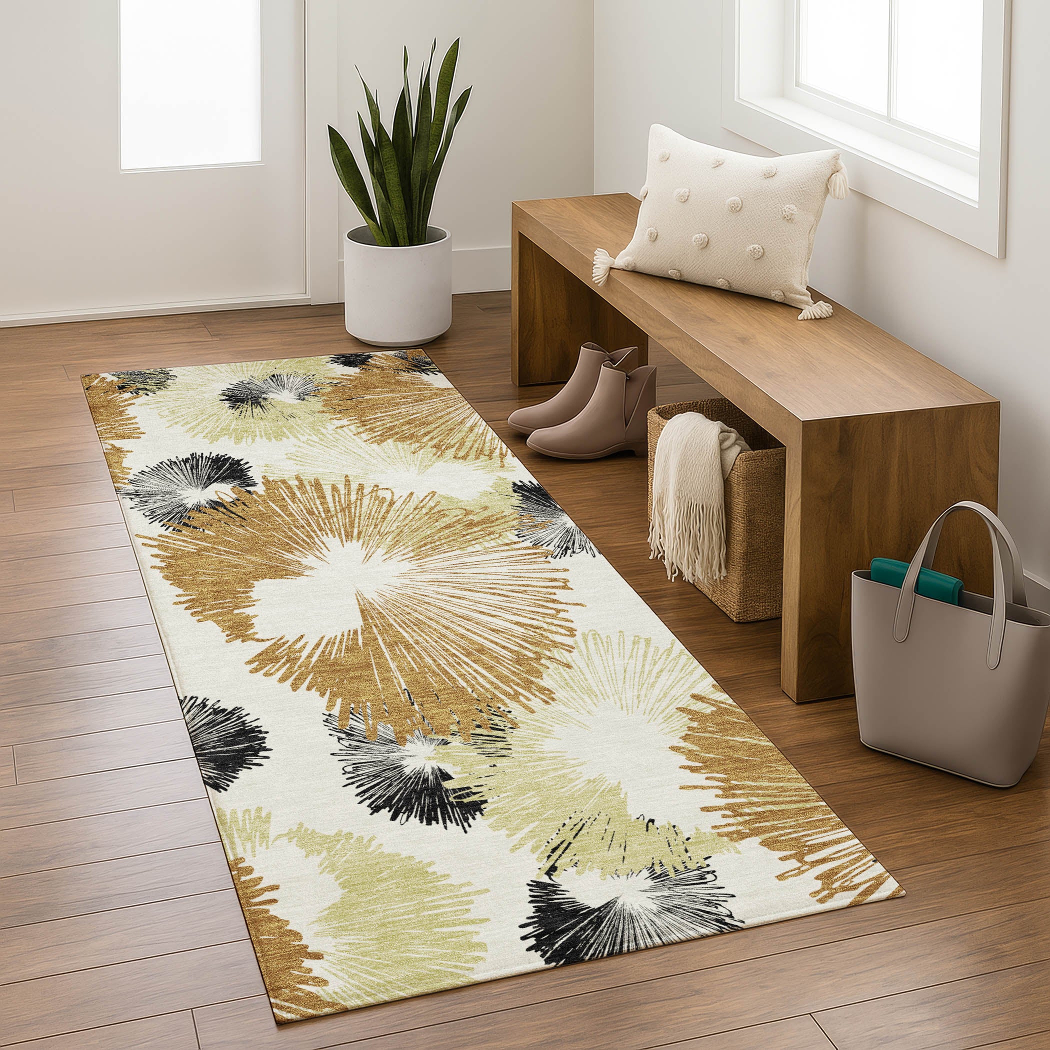 Marrakech Machine Washable Transitional Copper Orange Rug 2'3" x 7'6" #shape_Runner