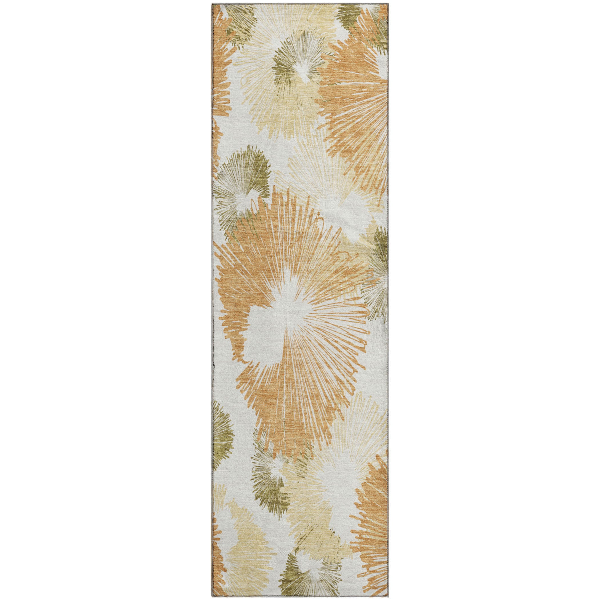 Marrakech Machine Washable Transitional Coral Orange Rug 2'3" x 7'6" #shape_Runner