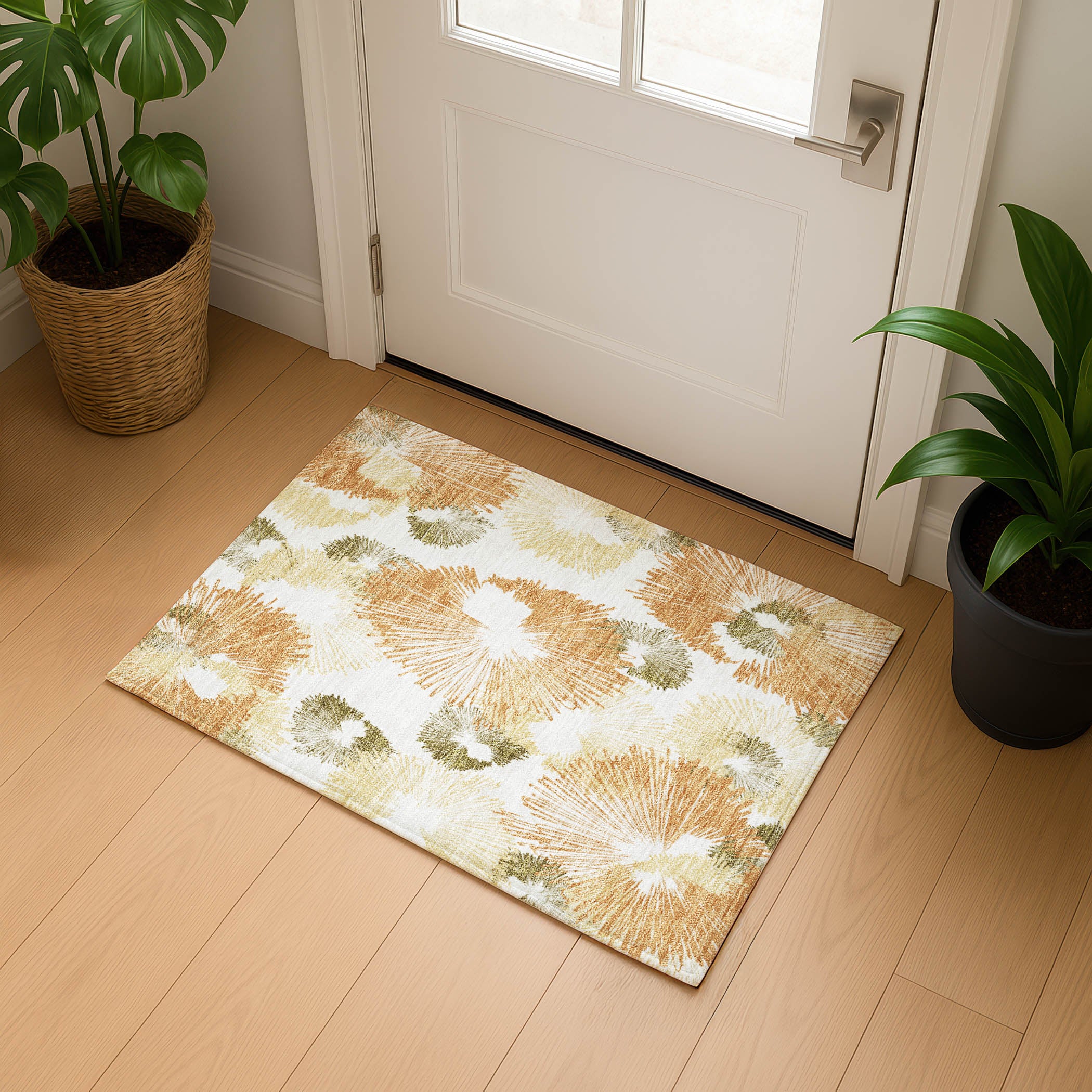 Marrakech Machine Washable Transitional Coral Orange Rug 1'8" x 2'6" #shape_Rectangle