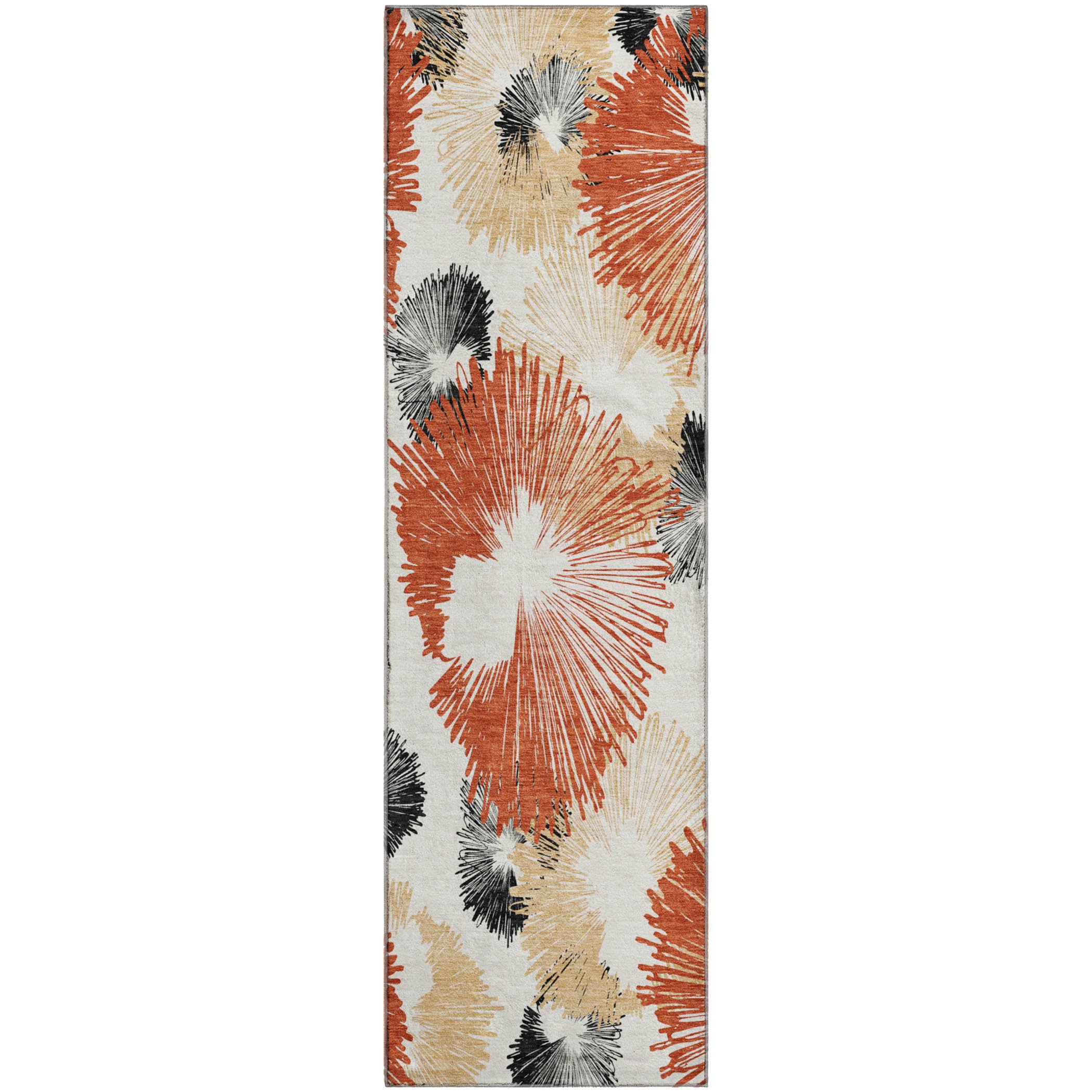 Marrakech Machine Washable Transitional Paprika Orange Rug 2'3" x 7'6" #shape_Runner