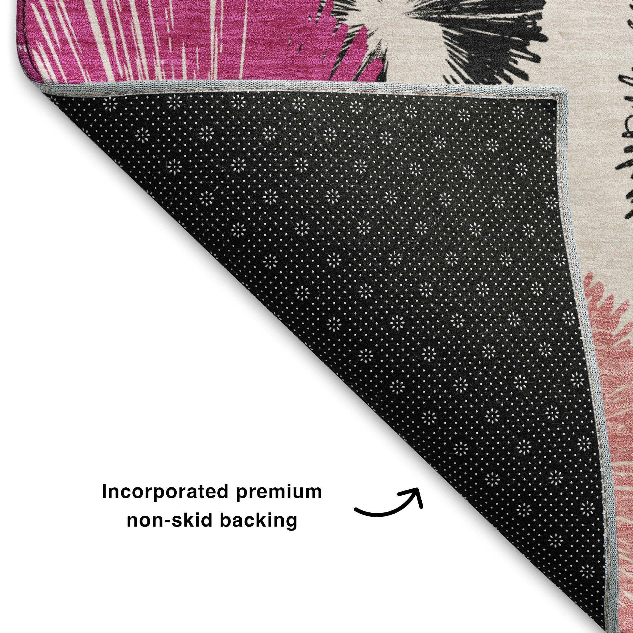 Marrakech Machine Washable Transitional Pink Rug 1'8" x 2'6" #shape_Rectangle
