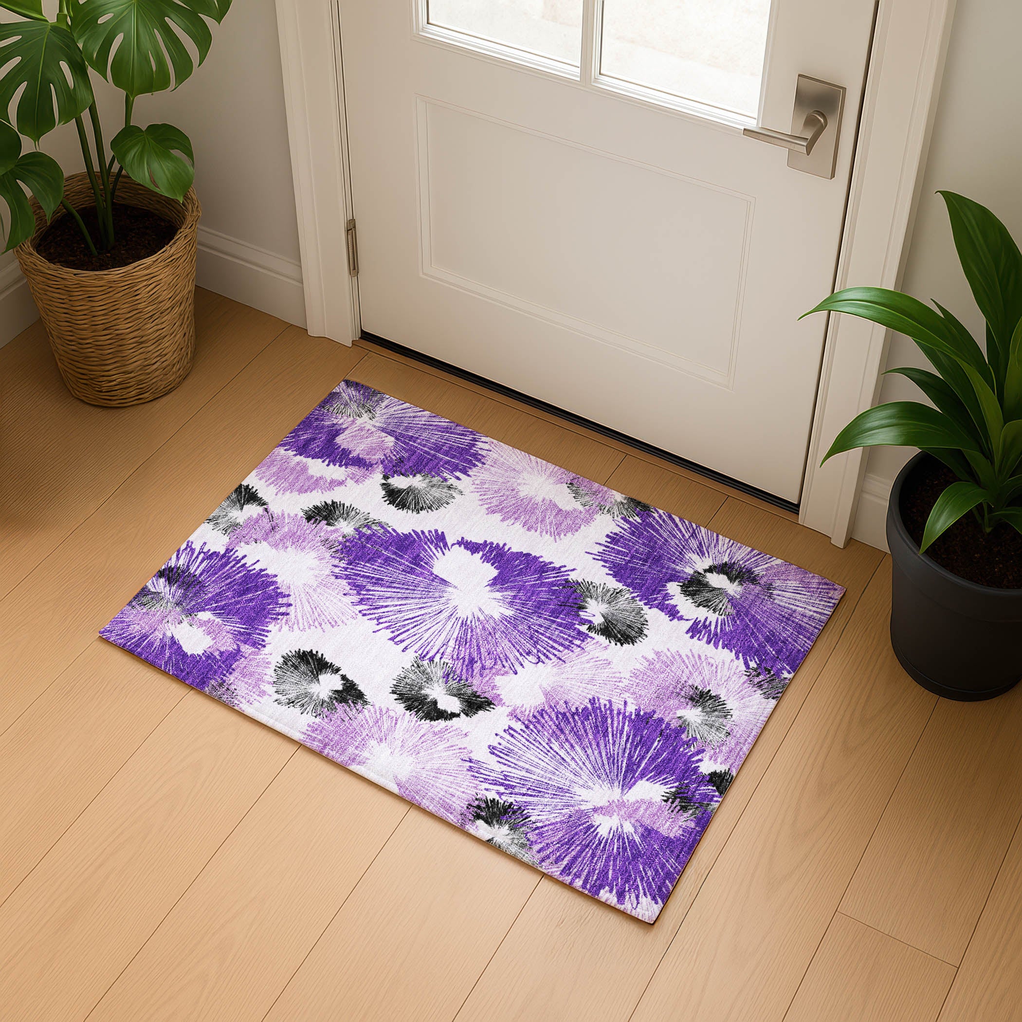 Marrakech Machine Washable Transitional Purple Rug 1'8" x 2'6" #shape_Rectangle