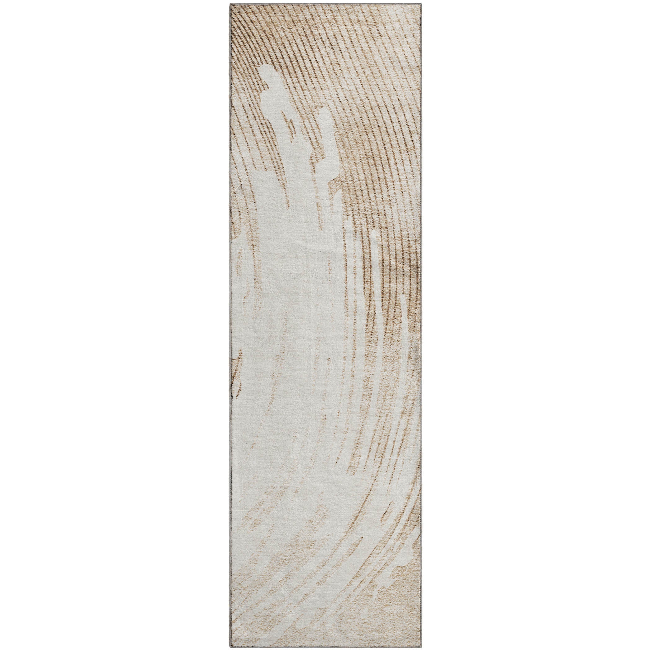 Dublin Machine Washable Transitional Brown Rug 2'3" x 7'6" #shape_Runner