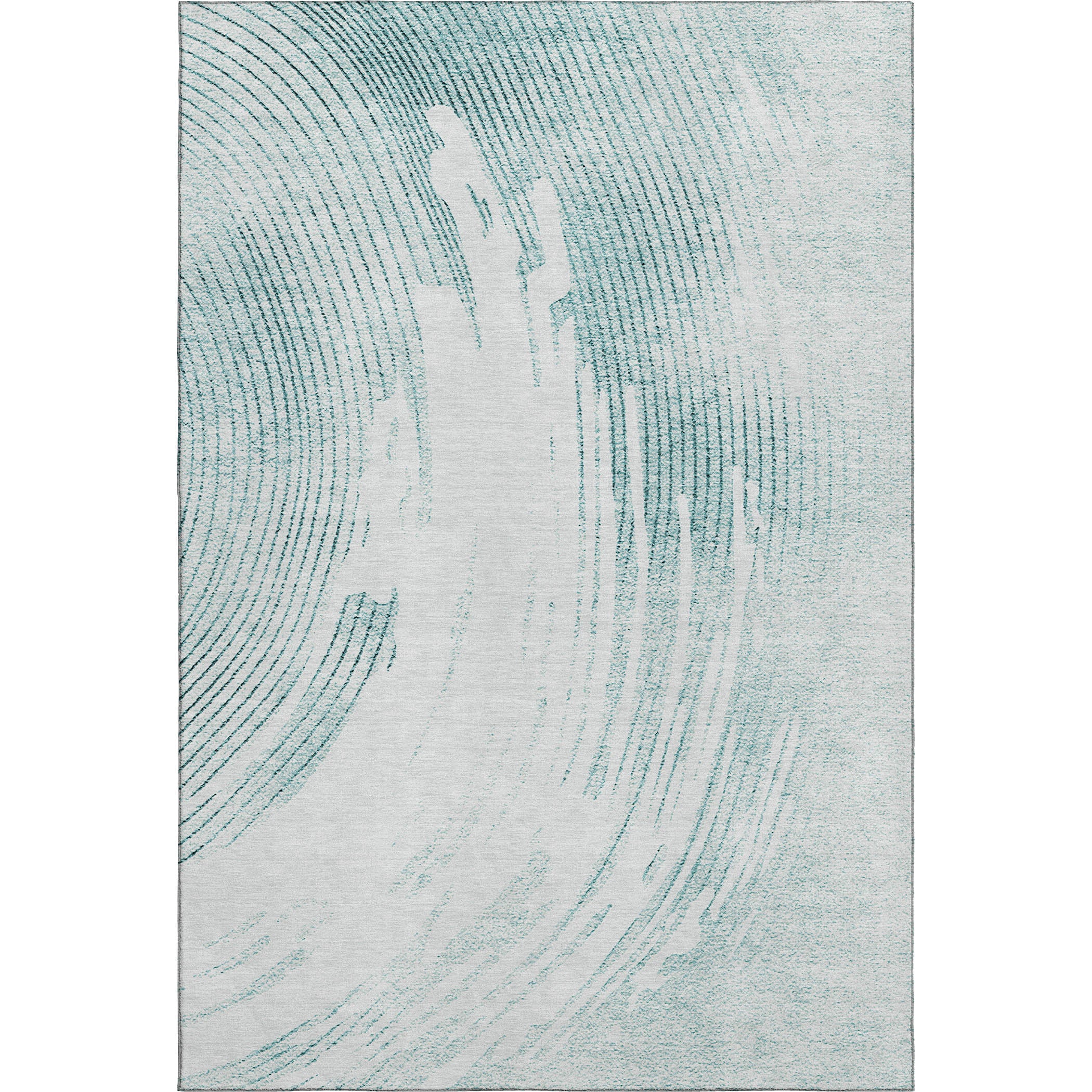 Dublin Machine Washable Transitional Teal Rug 2'6" x 3'10" #shape_Rectangle