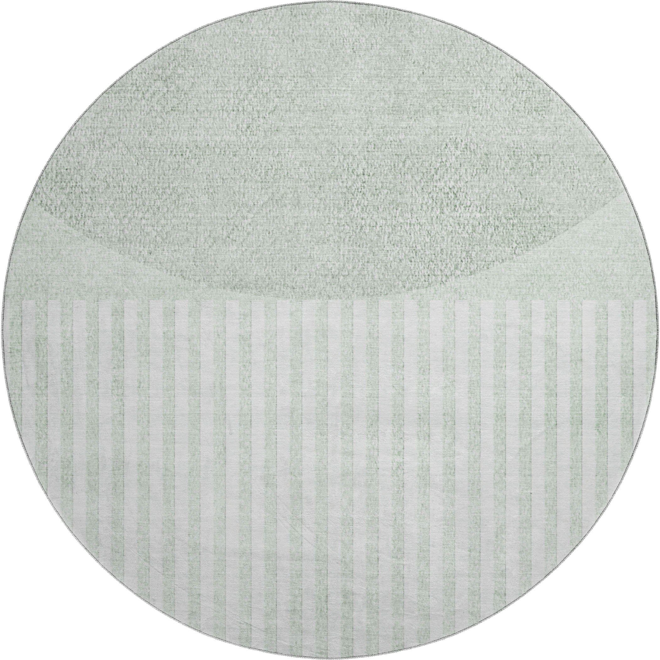 Sintra Machine Washable Transitional Green Rug 8' x 8' #shape_Round