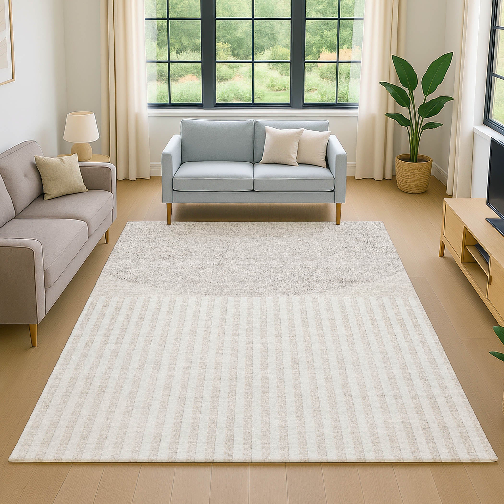 Sintra Machine Washable Transitional Putty Ivory Rug 2'6" x 3'10" #shape_Rectangle