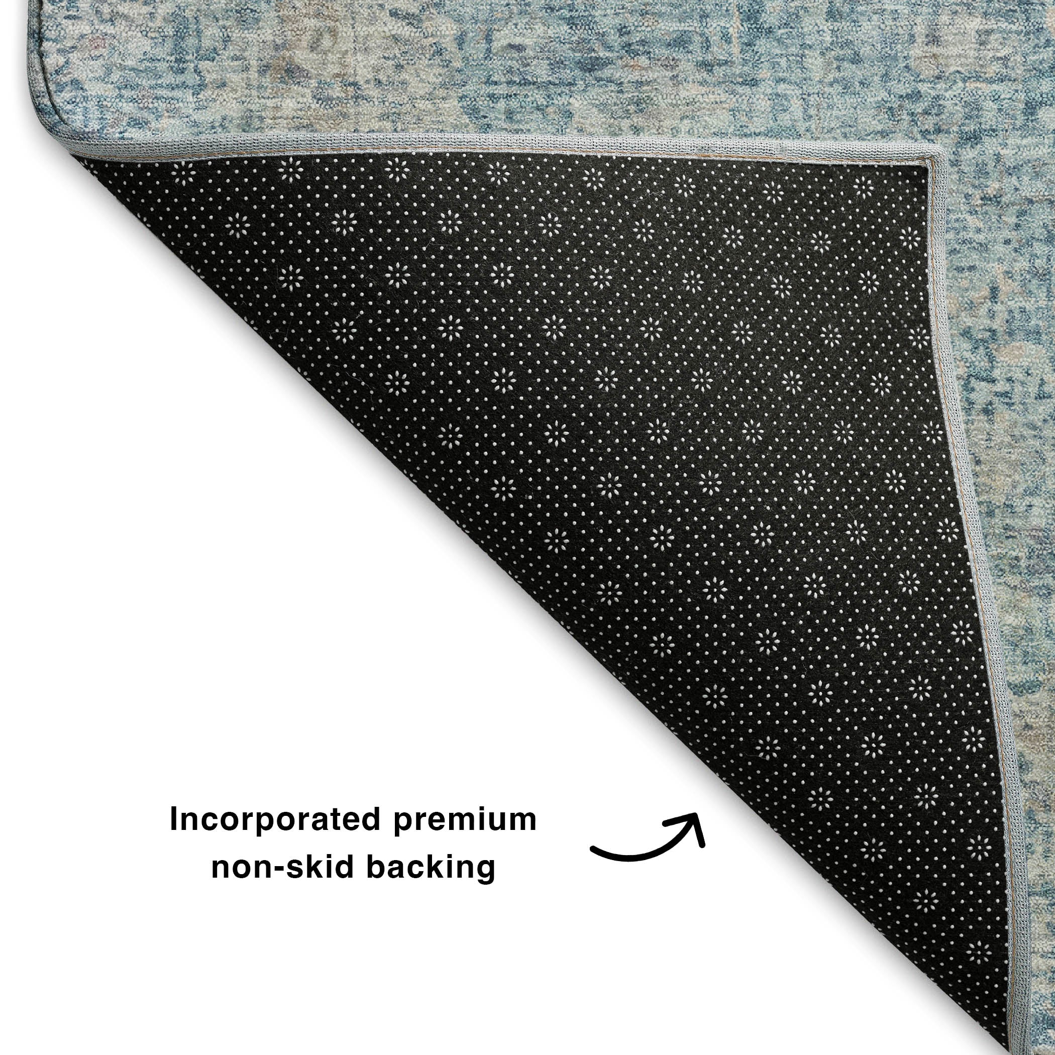 Marrakech Machine Washable Traditional Denim Blue Rug 1'8" x 2'6" #shape_Rectangle