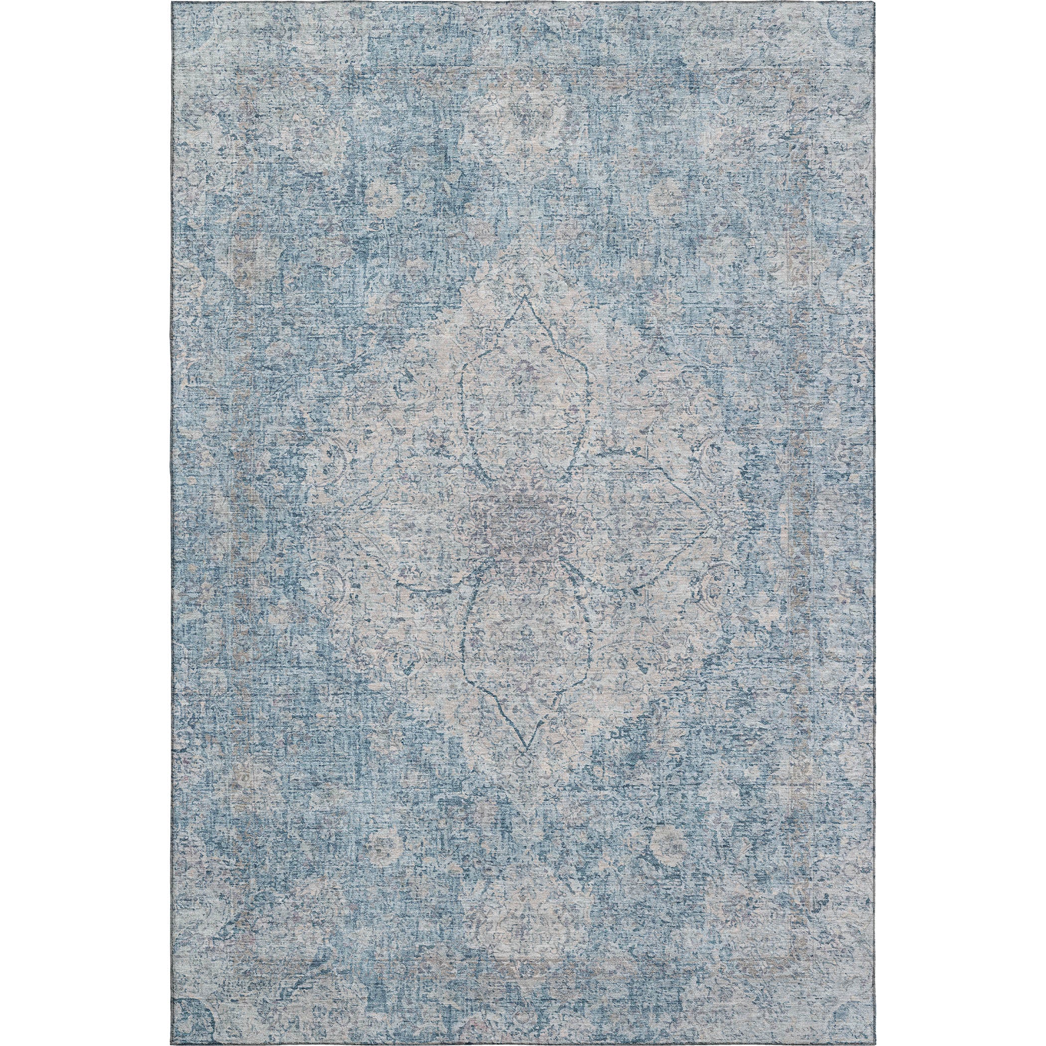 Marrakech Machine Washable Traditional Denim Blue Rug 2'6" x 3'10" #shape_Rectangle