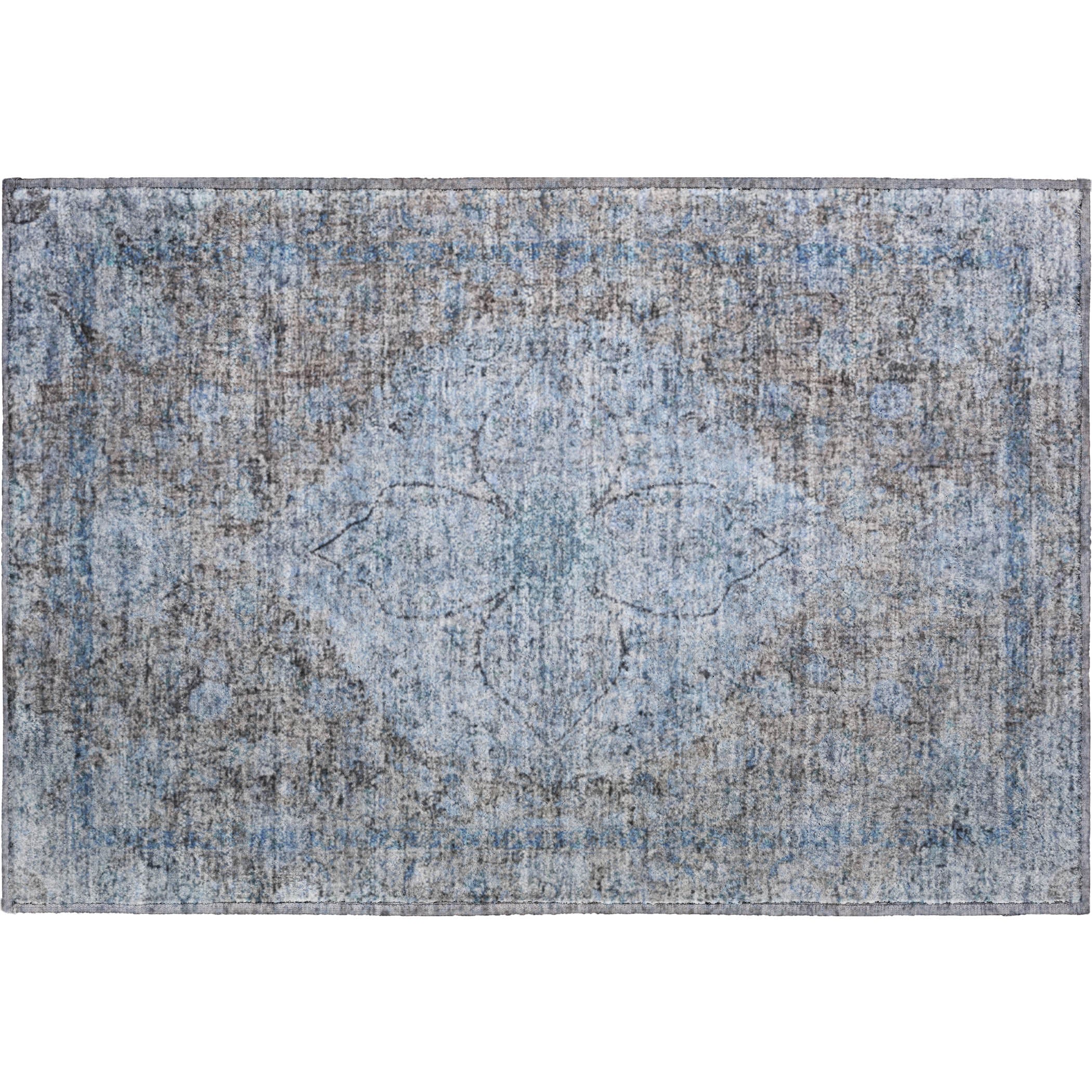 Marrakech Machine Washable Traditional Gray Rug 1'8" x 2'6" #shape_Rectangle