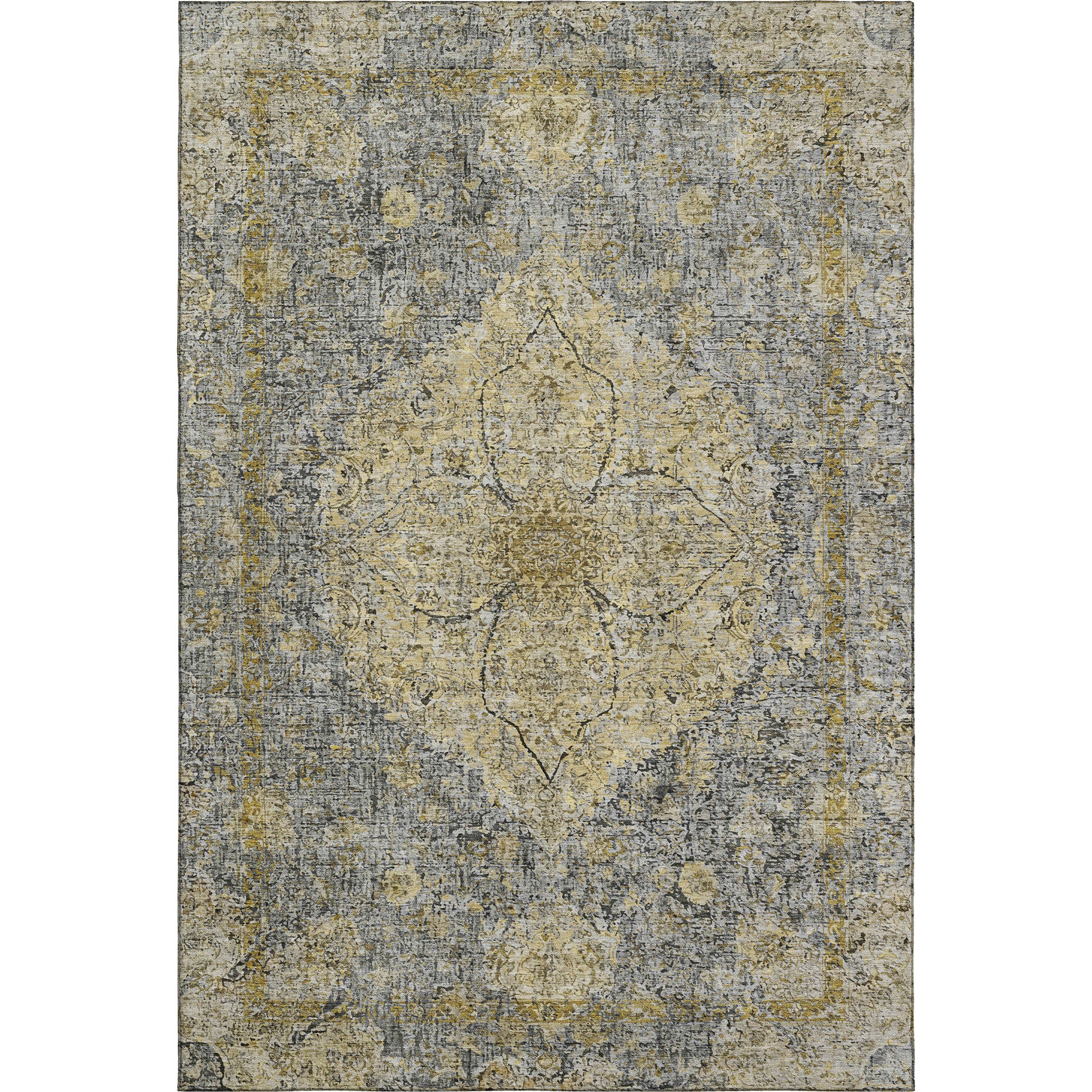 Marrakech Machine Washable Traditional Pewter Gray Rug 2'6" x 3'10" #shape_Rectangle