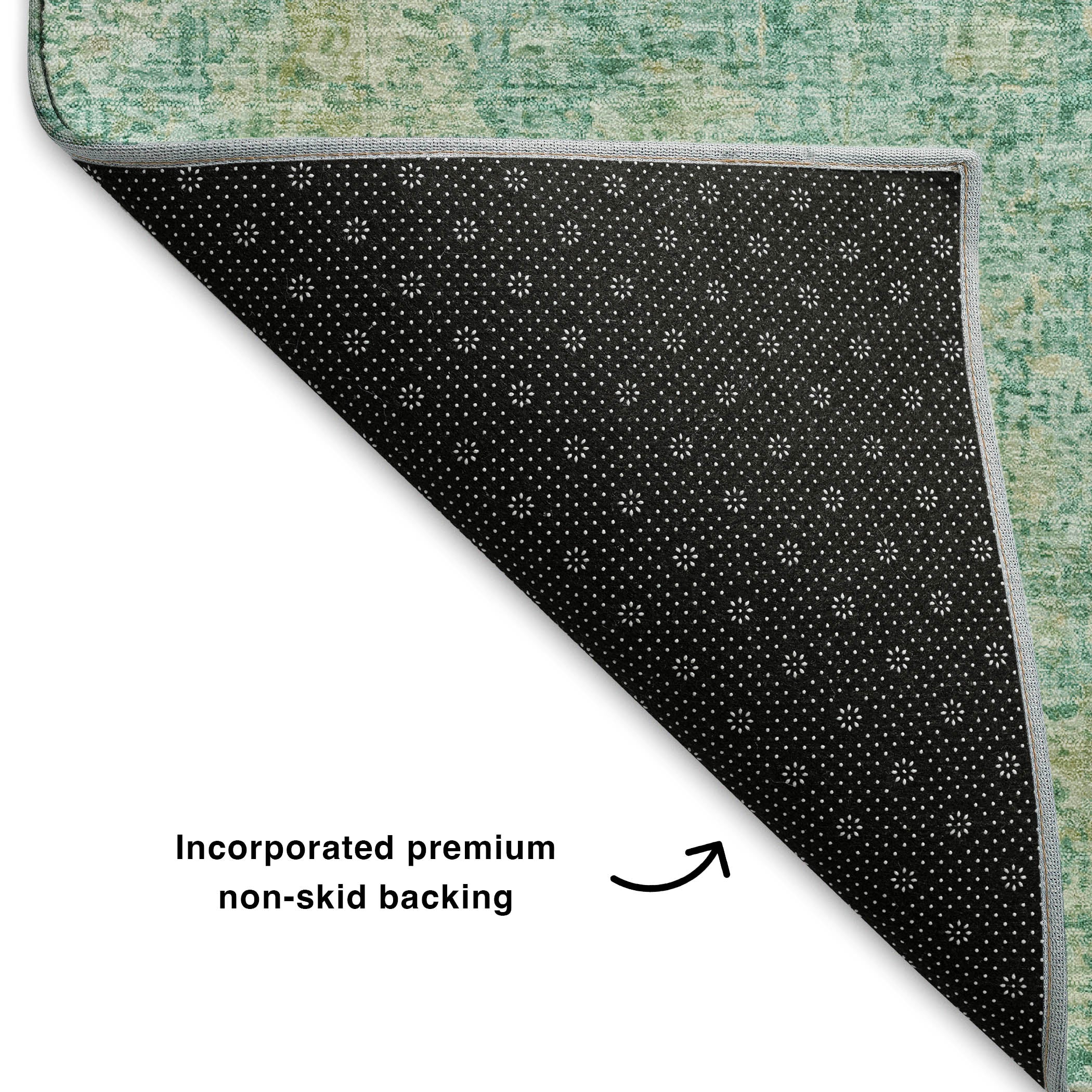 Marrakech Machine Washable Traditional Teal Rug 1'8" x 2'6" #shape_Rectangle