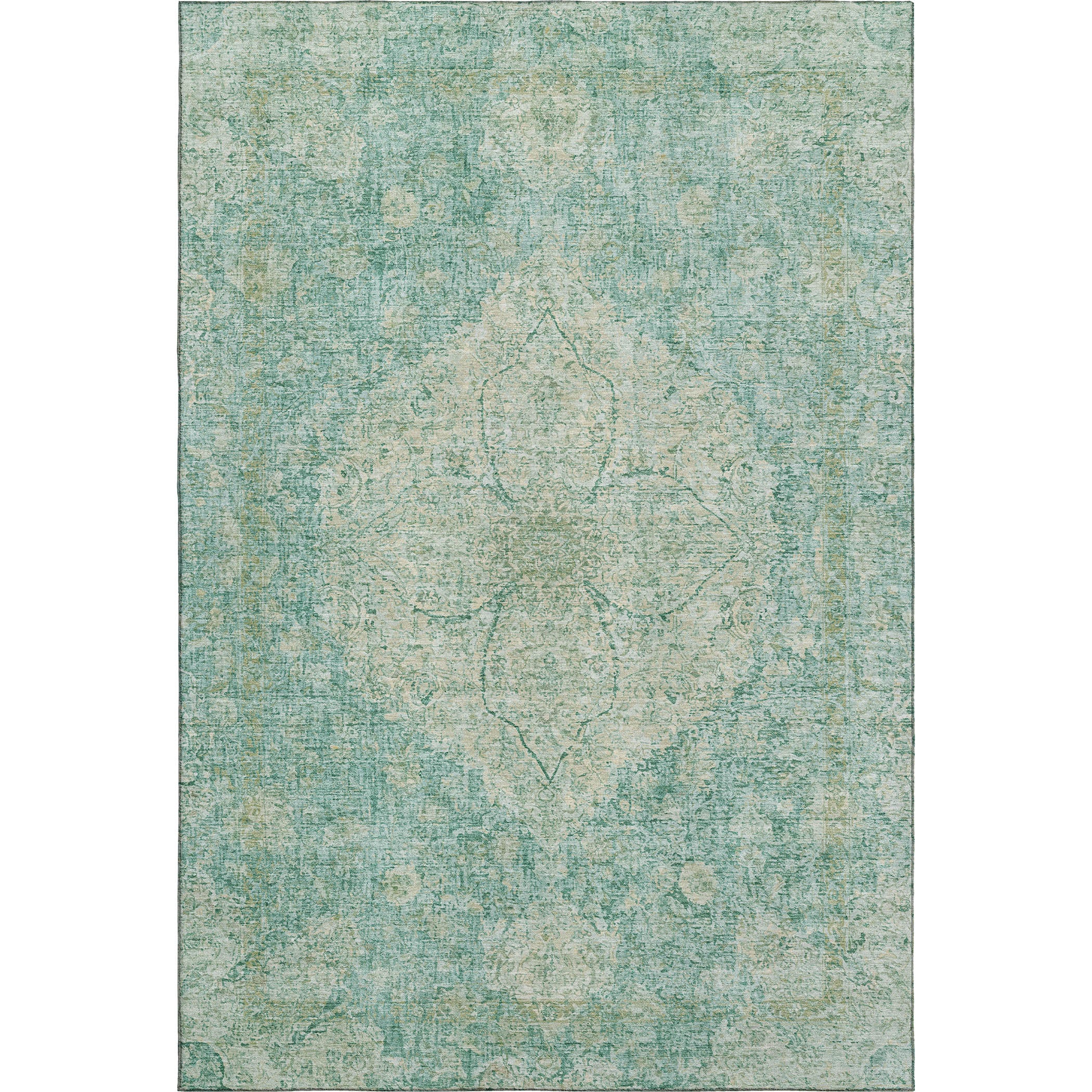 Marrakech Machine Washable Traditional Teal Rug 2'6" x 3'10" #shape_Rectangle