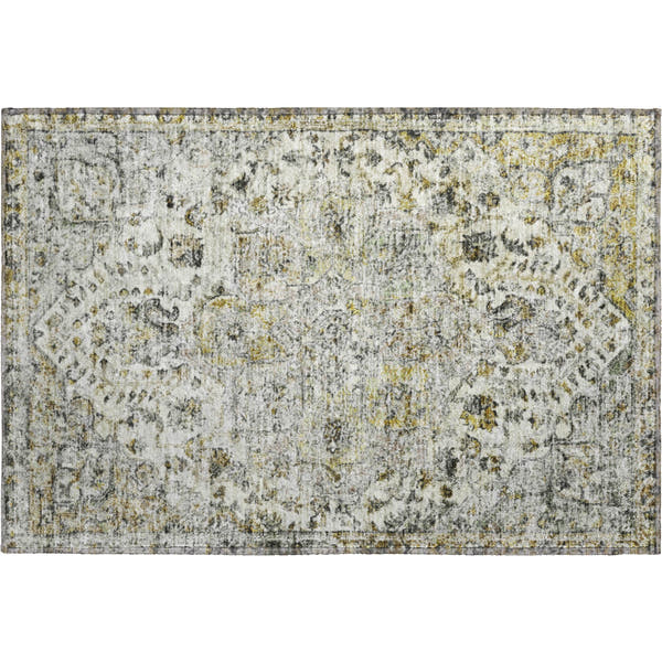 Bogota Machine Washable Traditional Beige Brown Rug 1'8" x 2'6"
