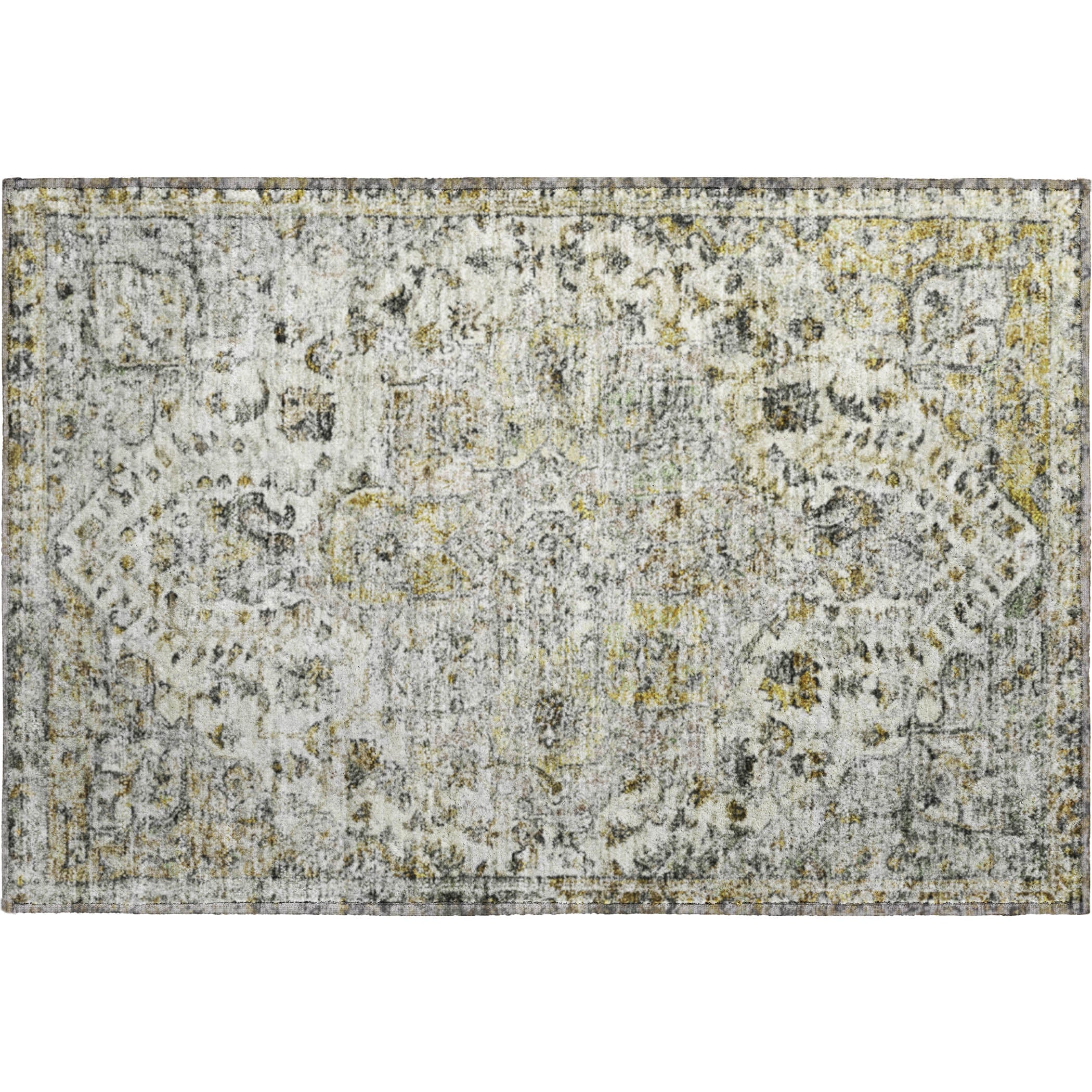 Bogota Machine Washable Traditional Beige Brown Rug 1'8" x 2'6" #shape_Rectangle