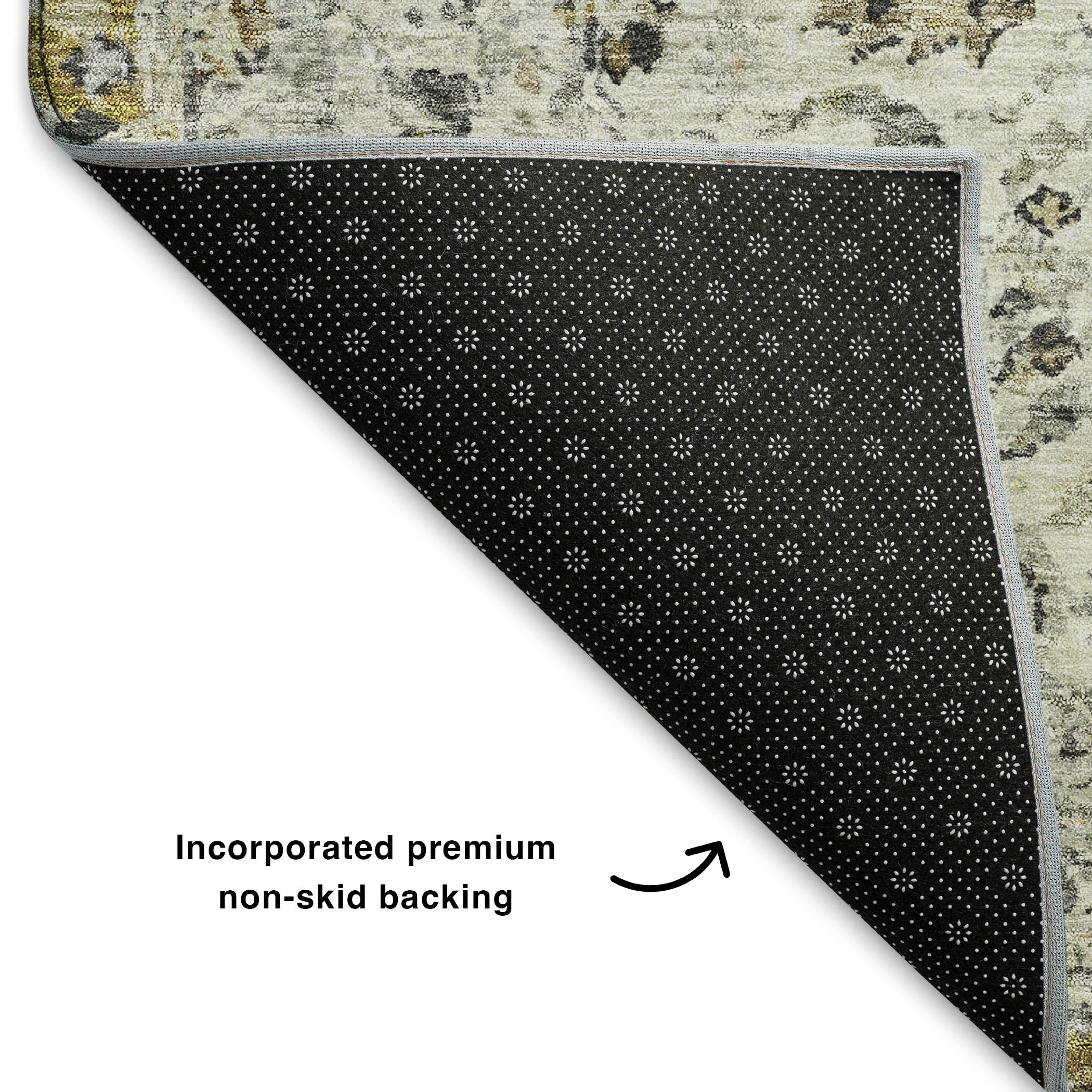 Bogota Machine Washable Traditional Beige Brown Rug 1'8" x 2'6" #shape_Rectangle