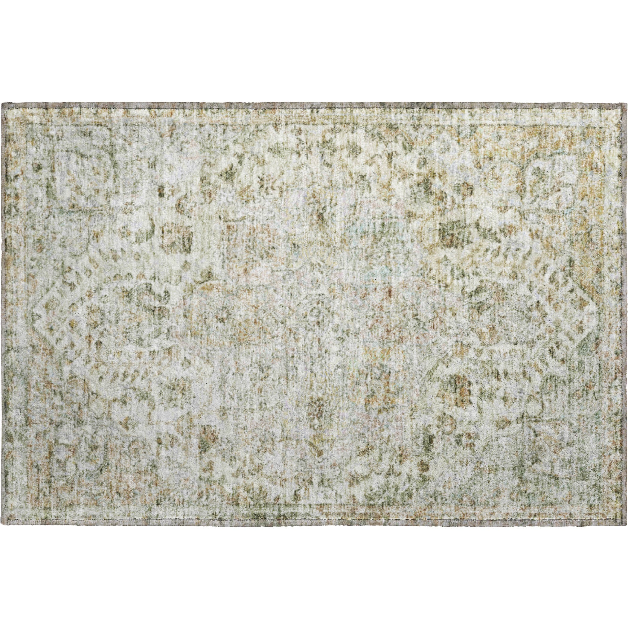 Bogota Machine Washable Traditional Ivory Rug 1'8" x 2'6" #shape_Rectangle