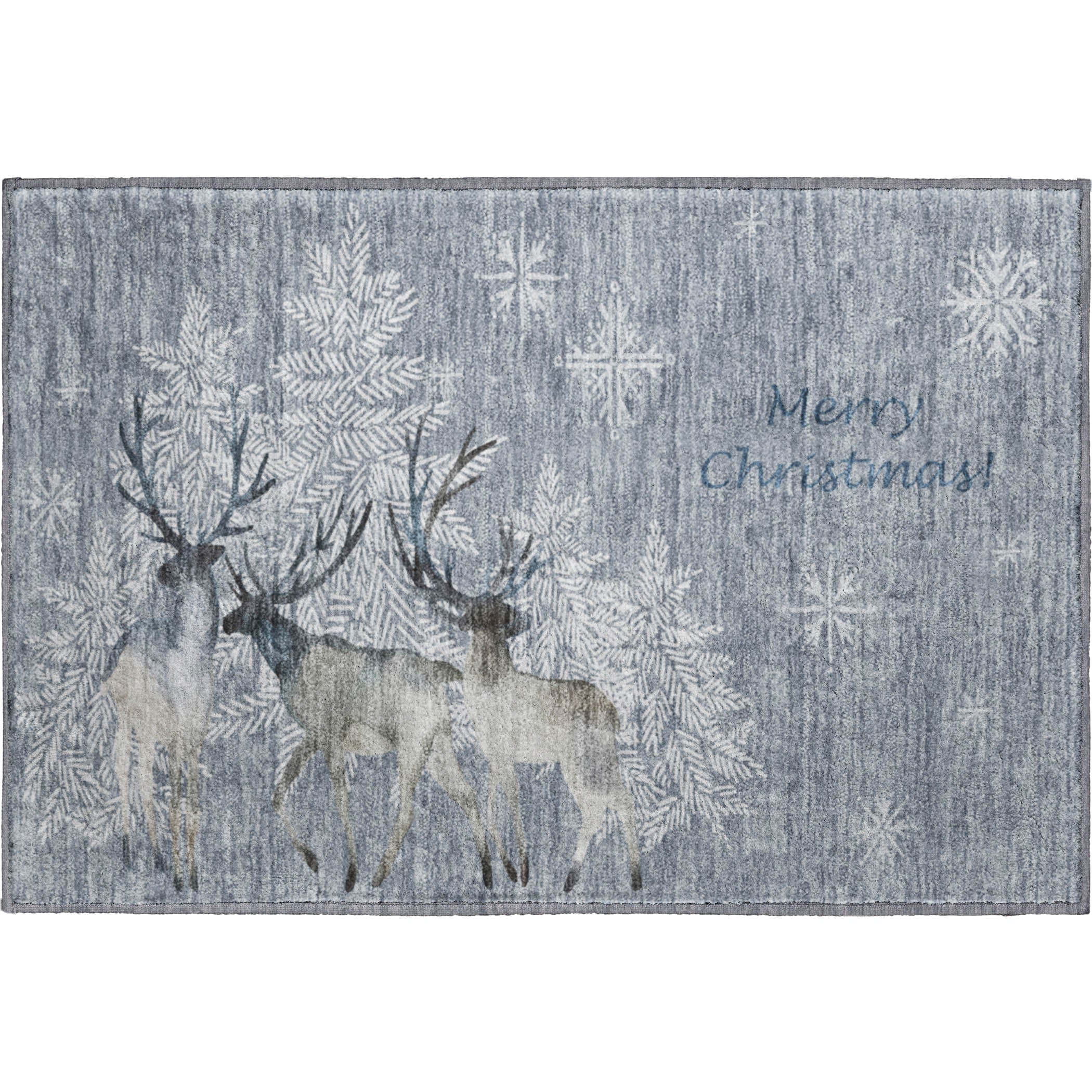 Reykjavik Machine Washable Holiday Ash Gray Rug 1'8" x 2'6" #shape_Rectangle
