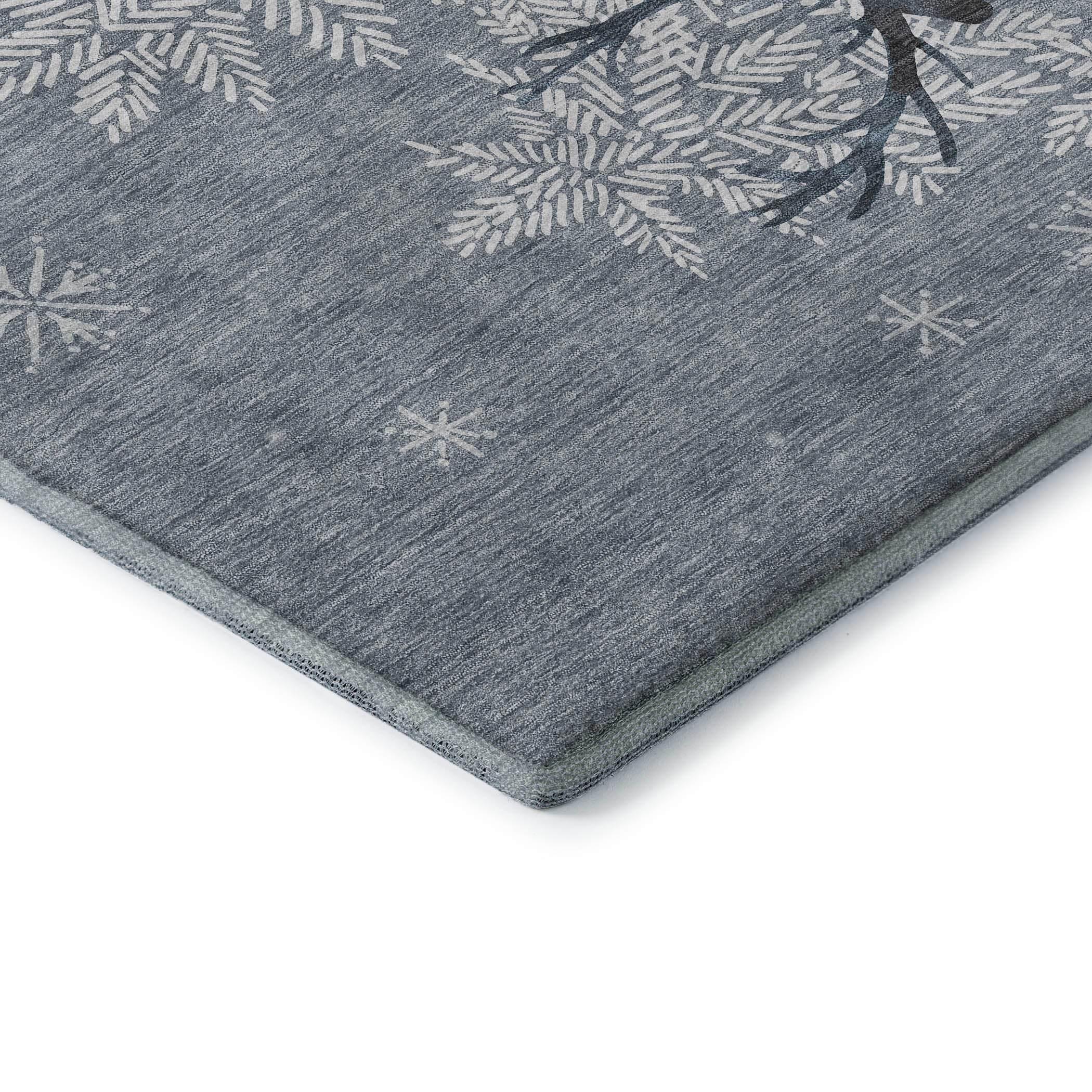 Reykjavik Machine Washable Holiday Ash Gray Rug 1'8" x 2'6" #shape_Rectangle