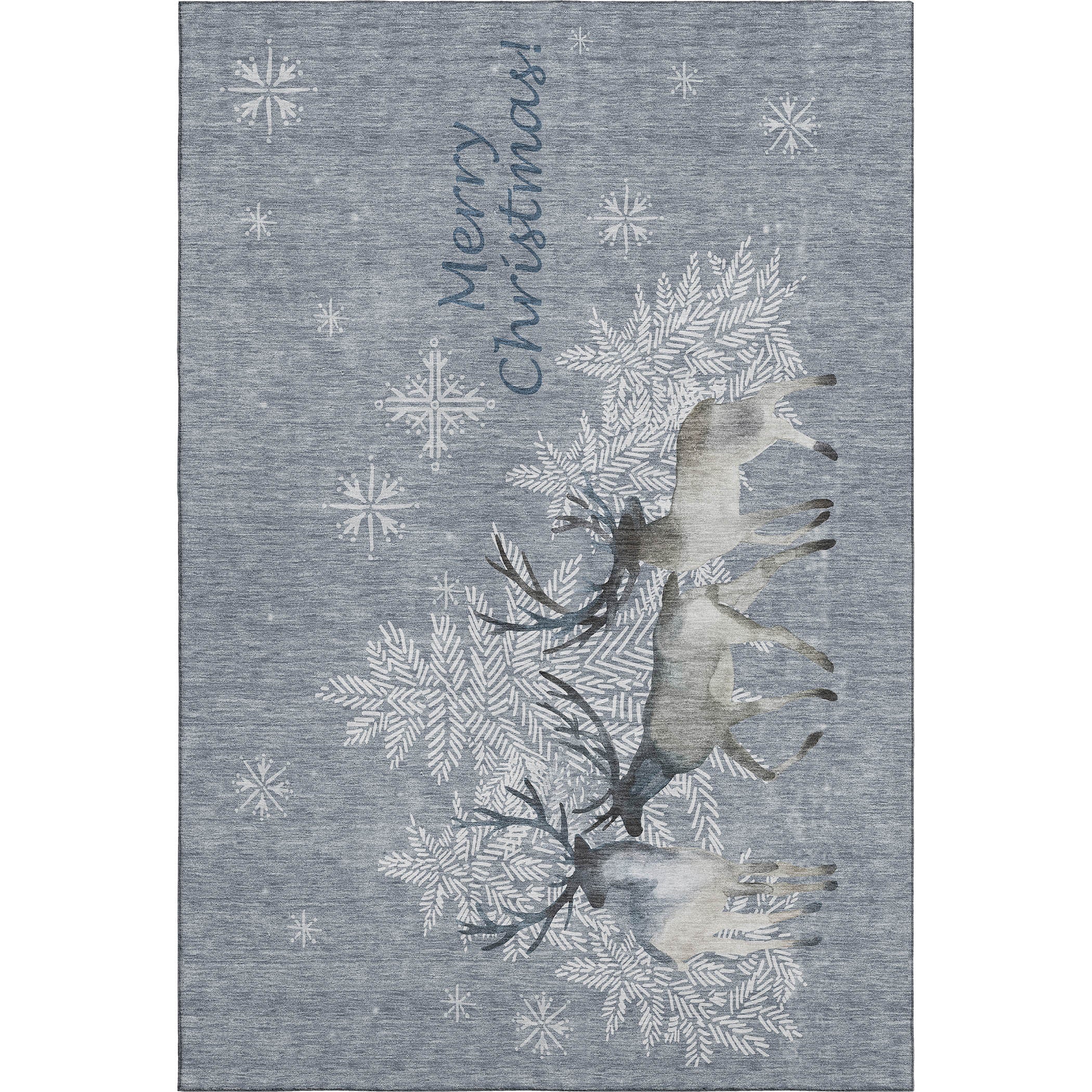 Reykjavik Machine Washable Holiday Ash Gray Rug 2'6" x 3'10" #shape_Rectangle