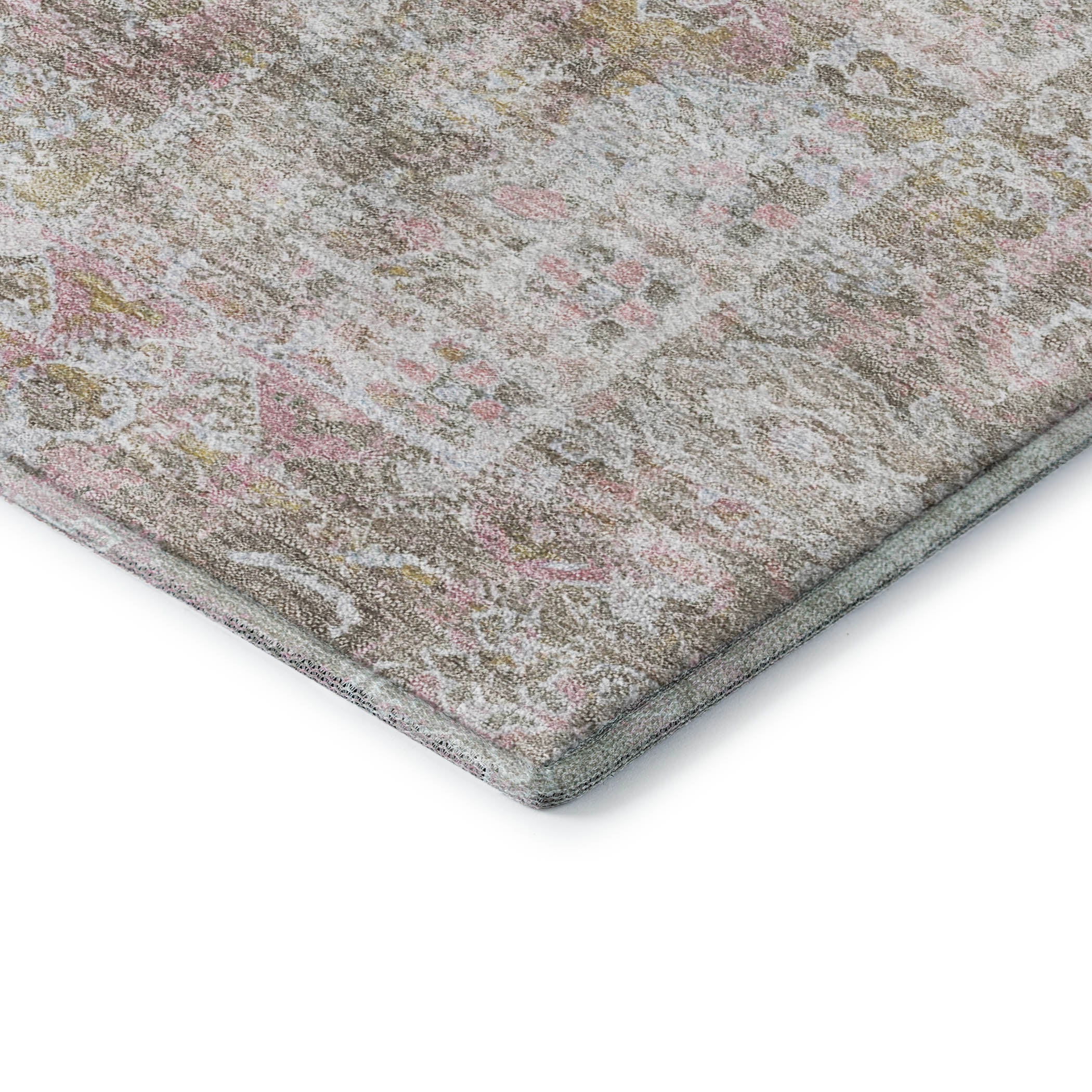 Hoi An Machine Washable Traditional Taupe Brown Rug 1'8" x 2'6" #shape_Rectangle