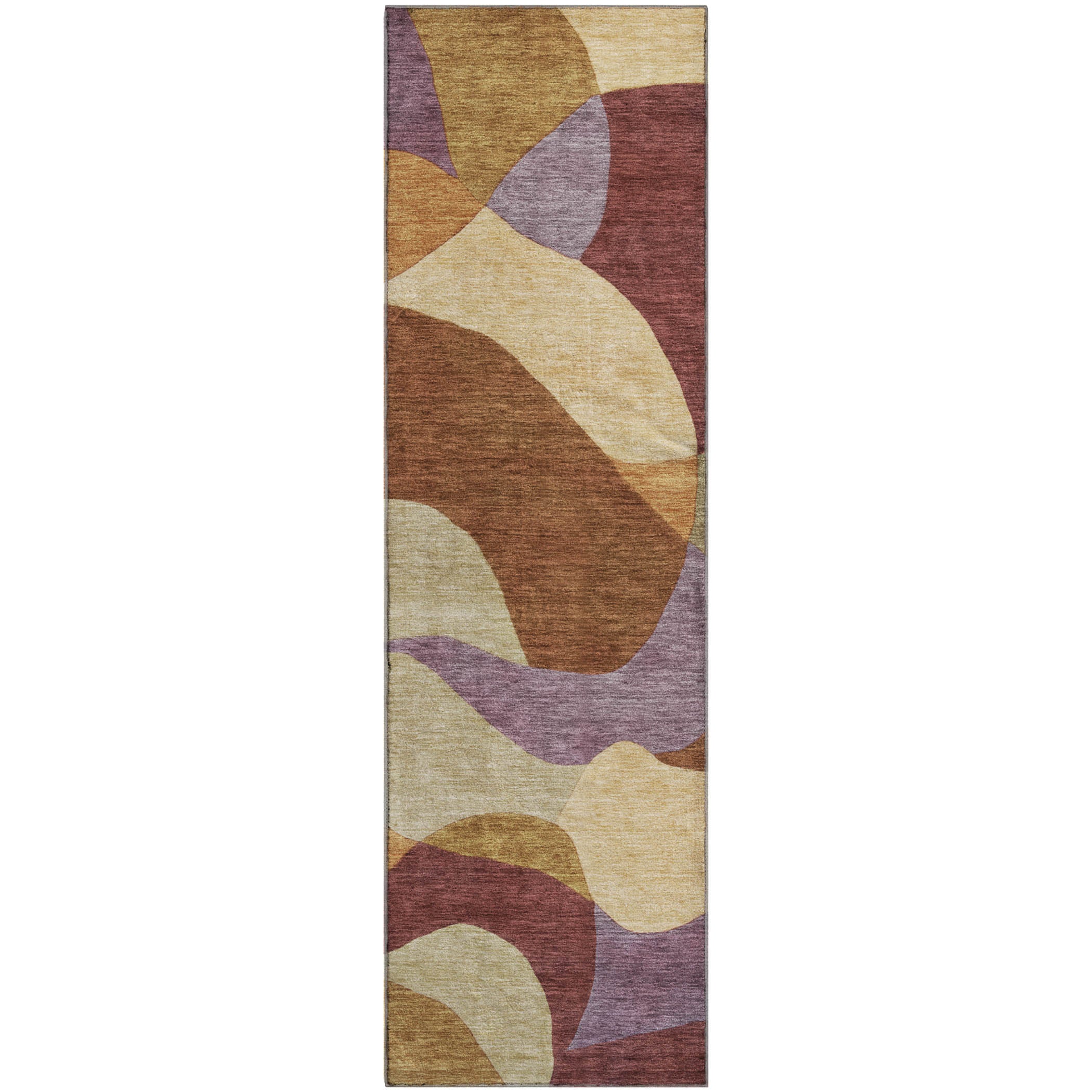 Bangkok Machine Washable Transitional Paprika Orange Rug 2'3" x 7'6" #shape_Runner