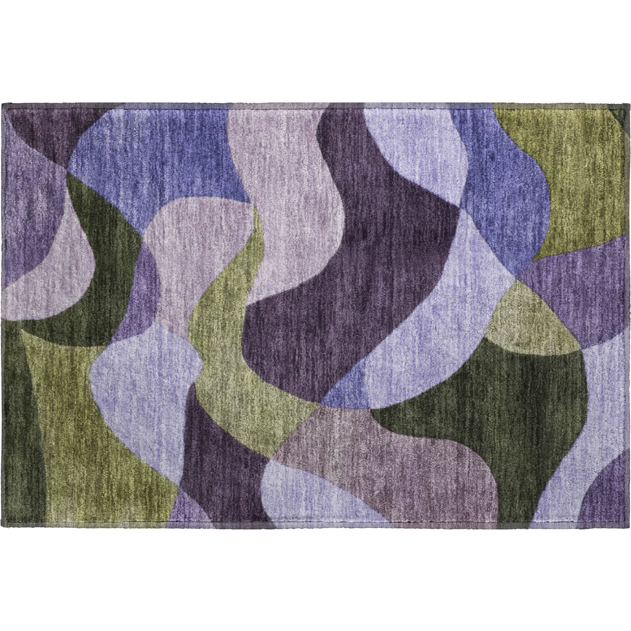 Bangkok Machine Washable Transitional Purple Rug 1'8" x 2'6" #shape_Rectangle