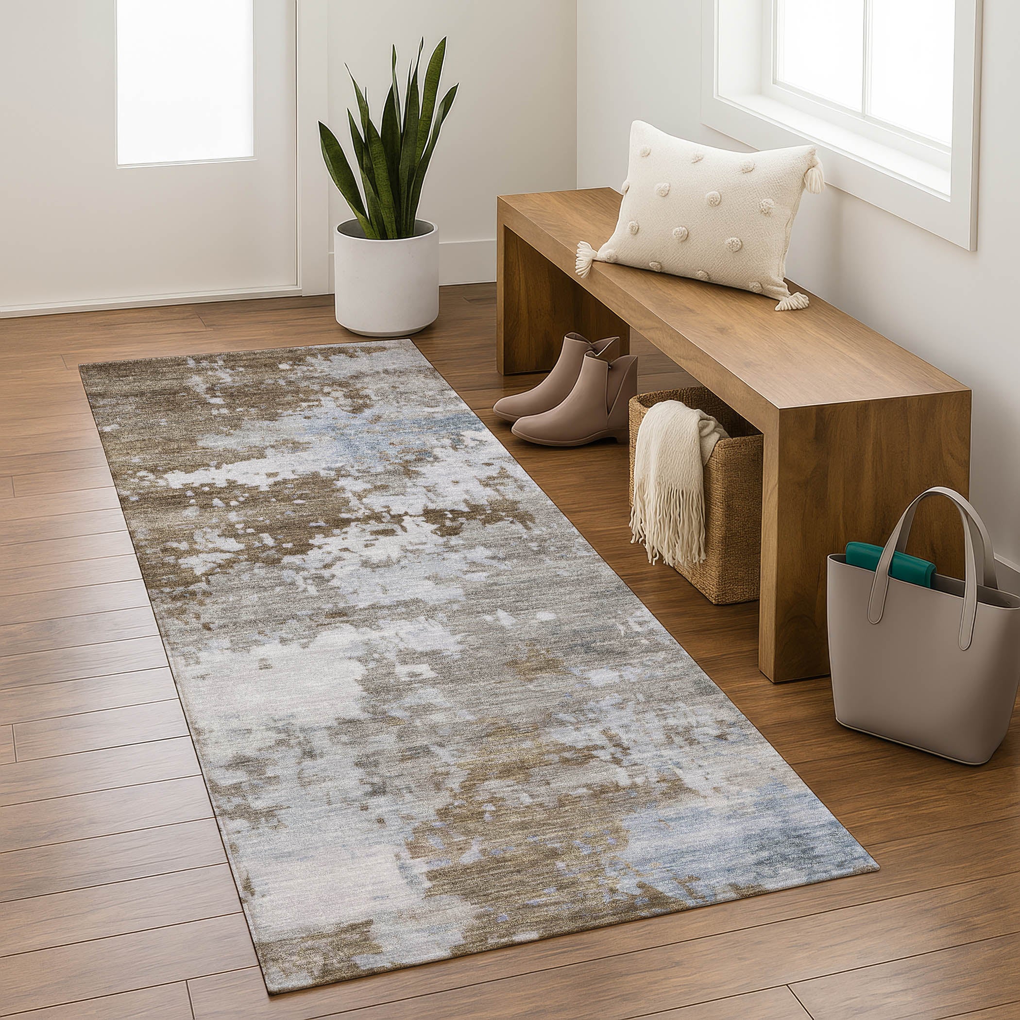 Jaipur Machine Washable Transitional Chocolate Brown Rug 2'3" x 7'6" #shape_Runner