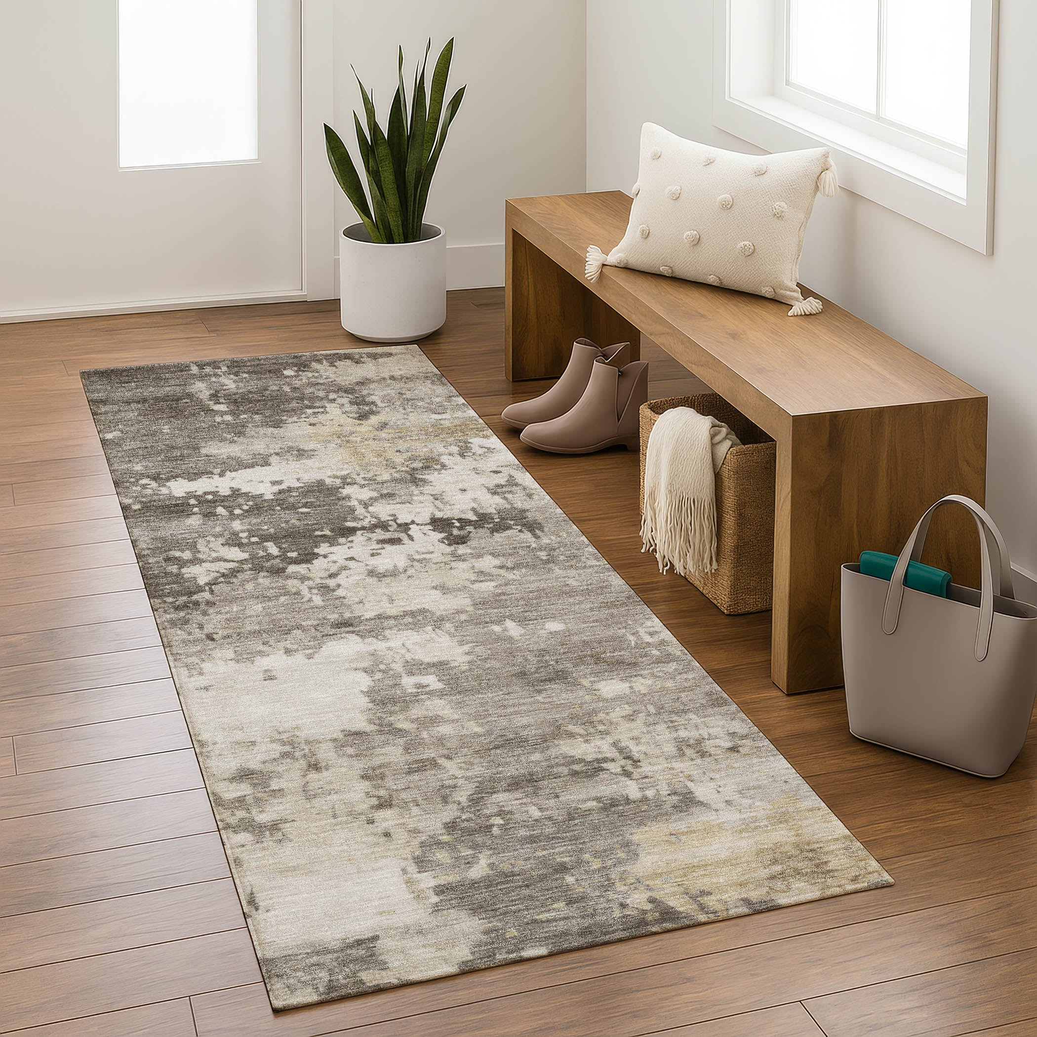 Jaipur Machine Washable Transitional Taupe Brown Rug 2'3" x 7'6" #shape_Runner