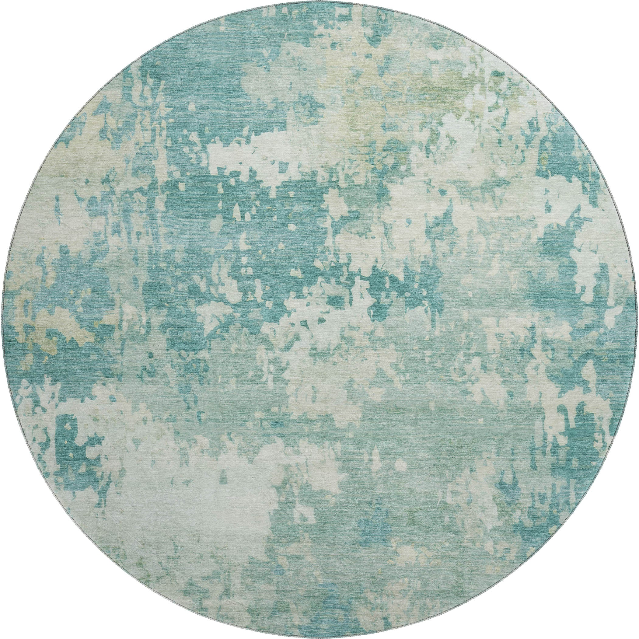 Jaipur Machine Washable Transitional Teal Rug 8' x 8' #shape_Round