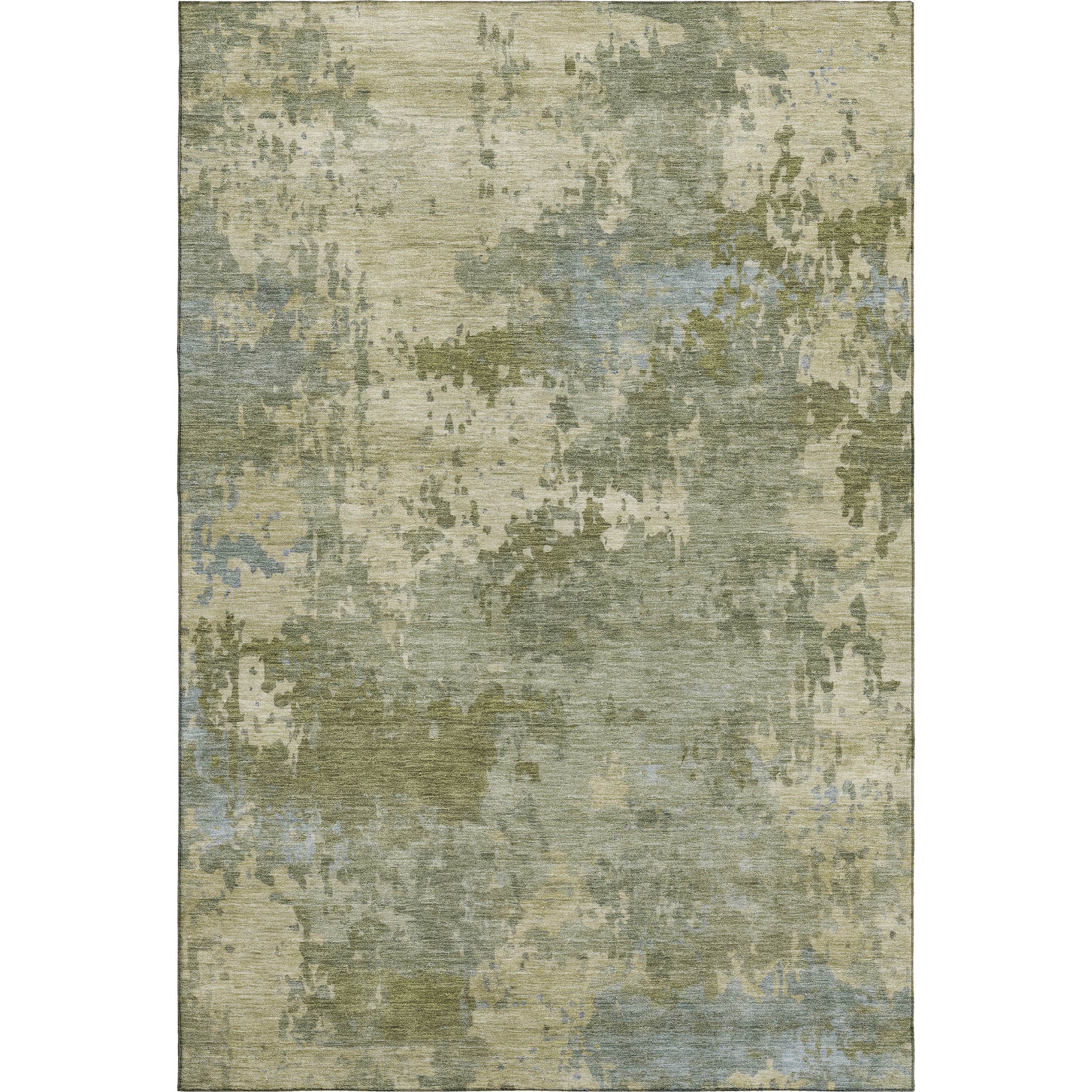 Antigua Machine Washable Transitional Green Rug 2'6" x 3'10" #shape_Rectangle