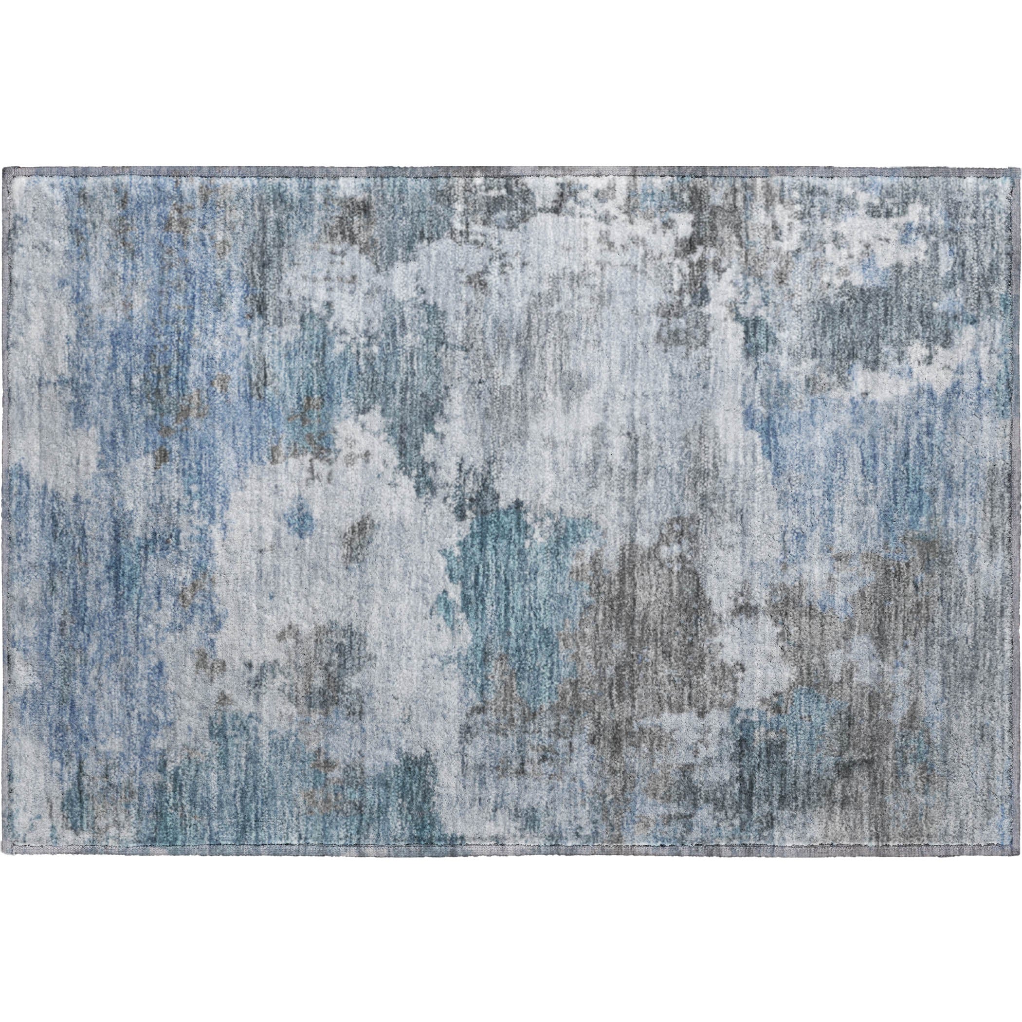 Chiang Mai Machine Washable Transitional Blue Rug 1'8" x 2'6" #shape_Rectangle