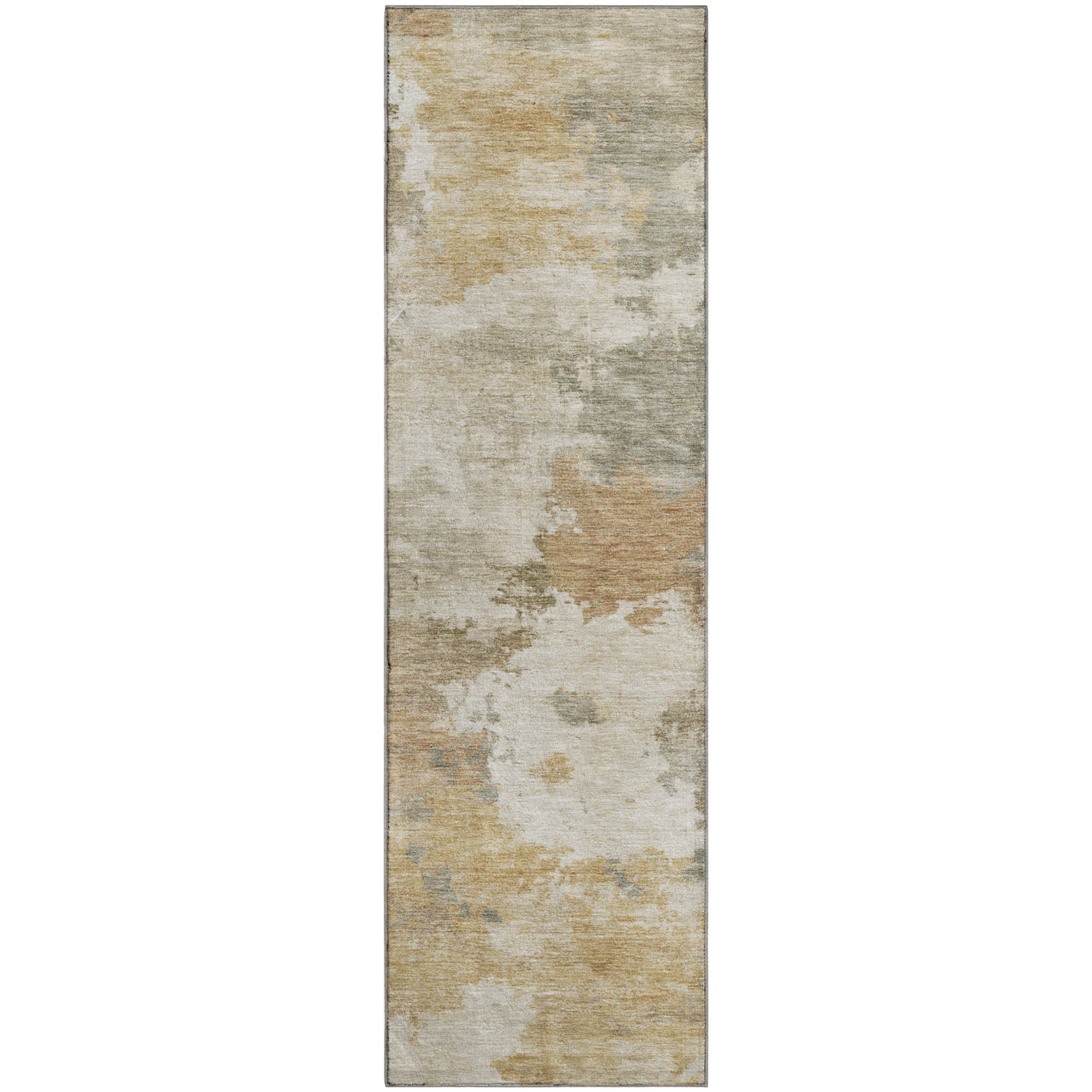 Chiang Mai Machine Washable Transitional Khaki Brown Rug 2'3" x 7'6" #shape_Runner