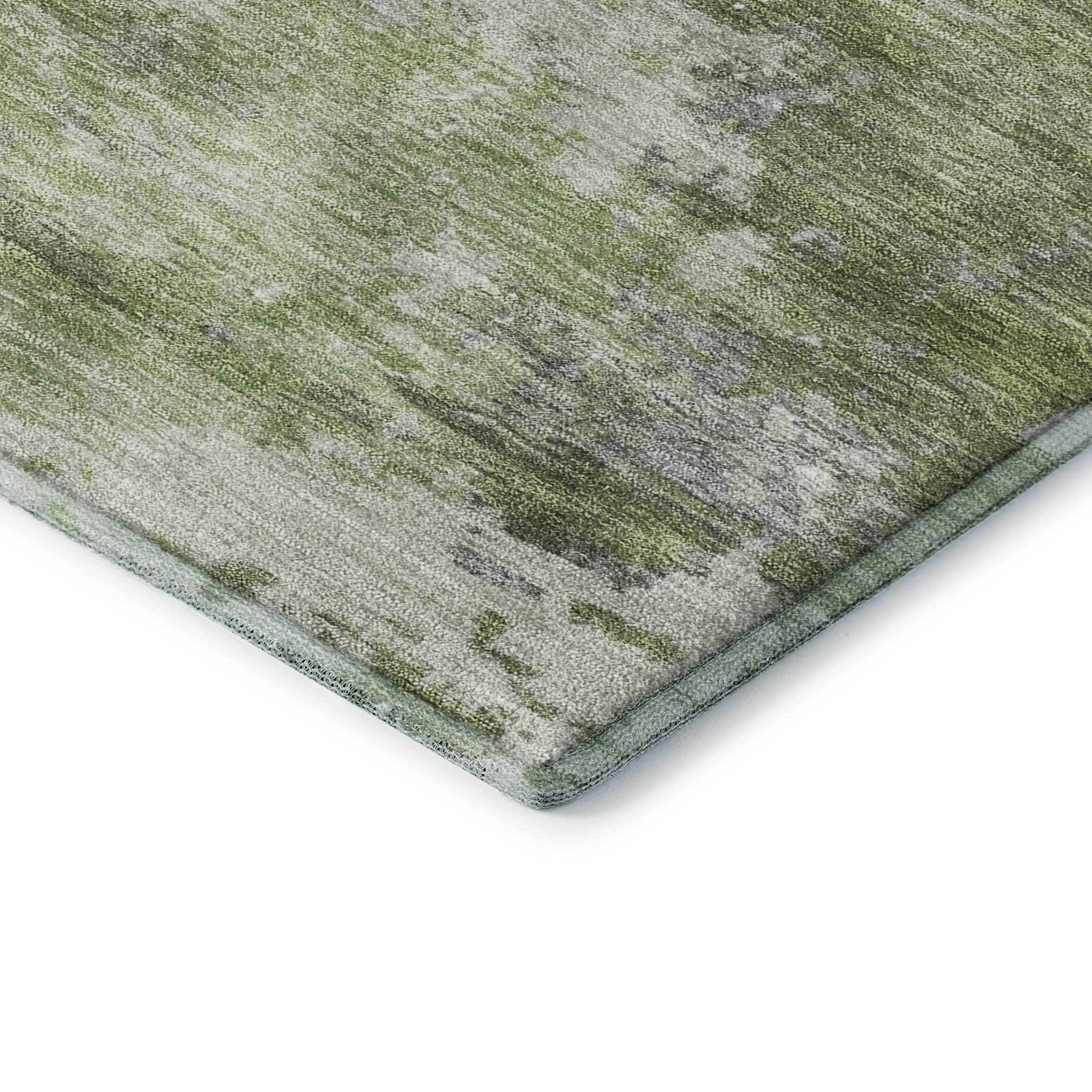 Chiang Mai Machine Washable Transitional Olive Green Rug 1'8" x 2'6" #shape_Rectangle