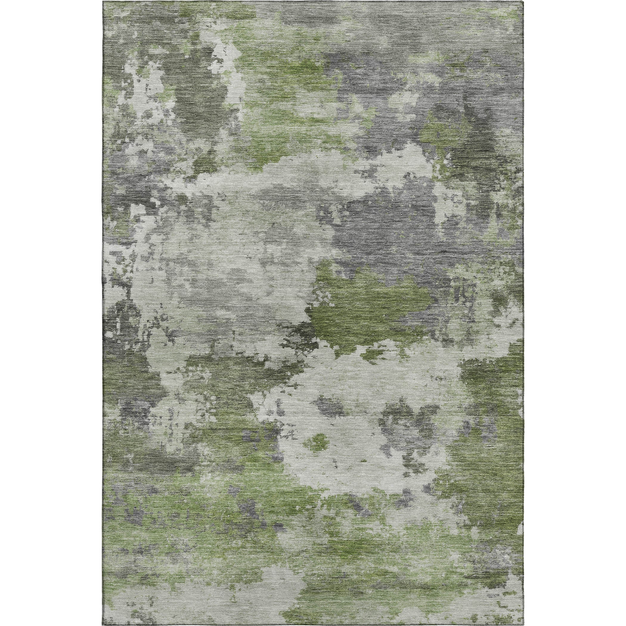 Chiang Mai Machine Washable Transitional Olive Green Rug 2'6" x 3'10" #shape_Rectangle