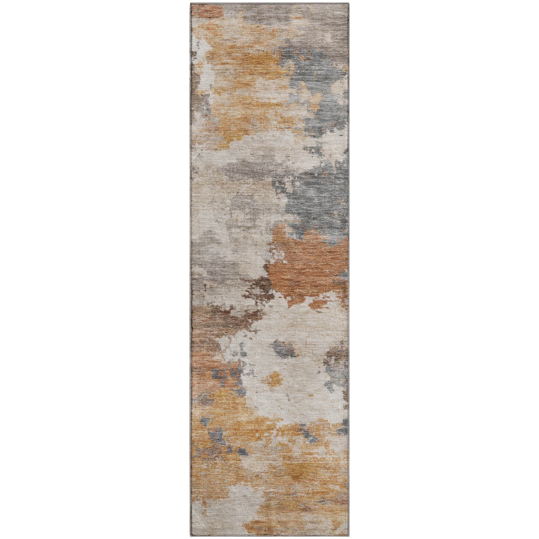 Chiang Mai Machine Washable Transitional Paprika Orange Rug 2'3" x 7'6" #shape_Runner