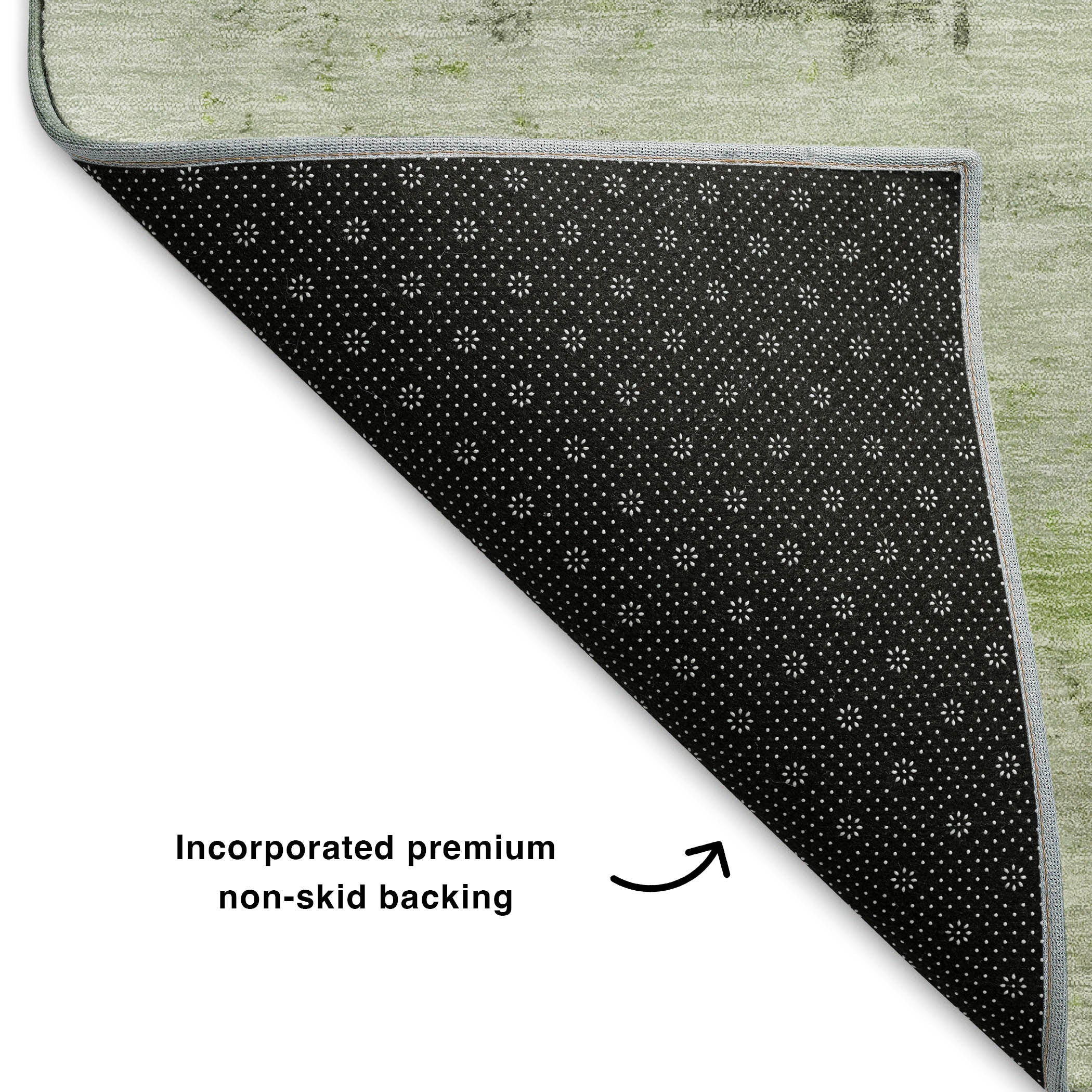 Marrakech Machine Washable Transitional Aloe Green Rug 1'8" x 2'6" #shape_Rectangle