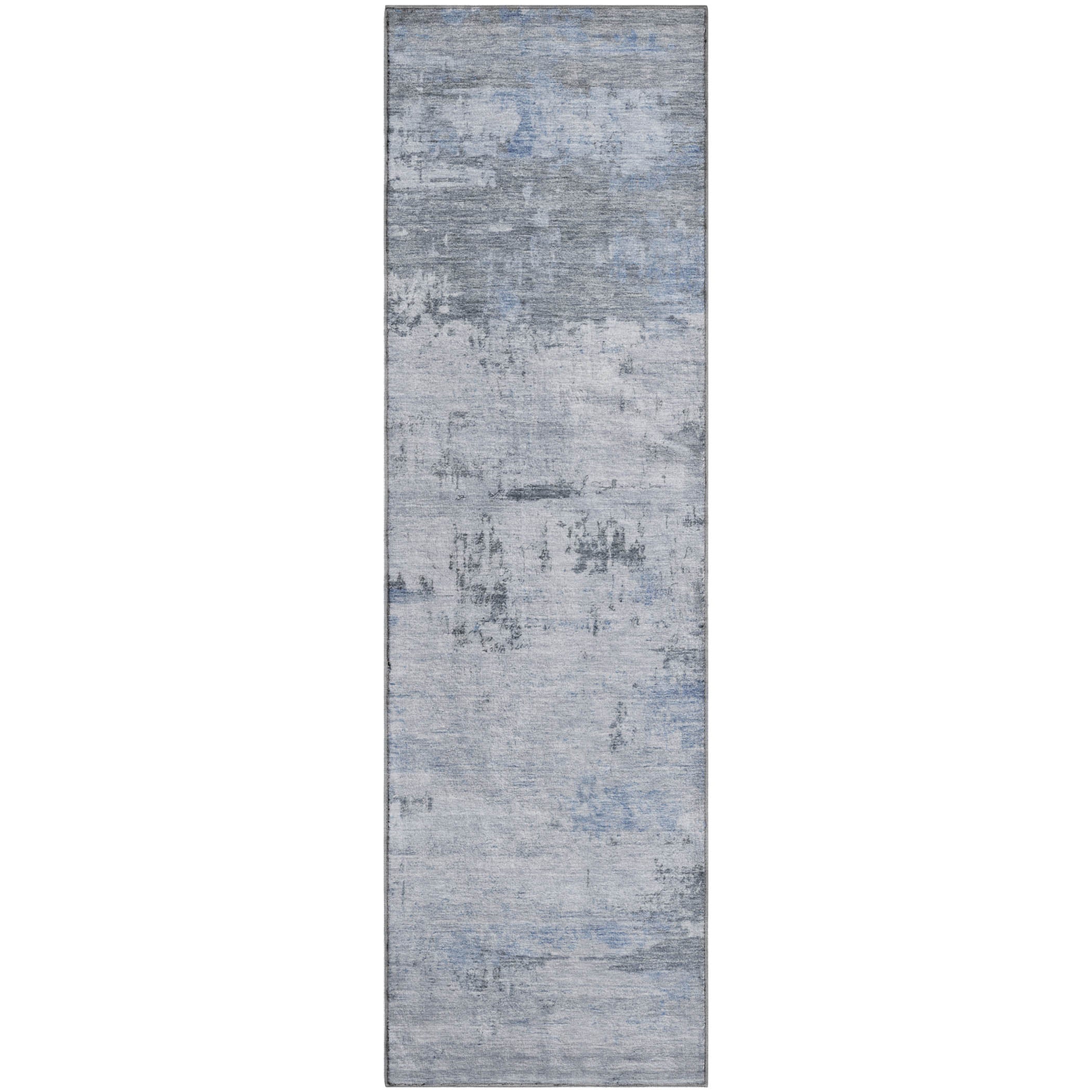 Marrakech Machine Washable Transitional Blue Rug 2'3" x 7'6" #shape_Runner